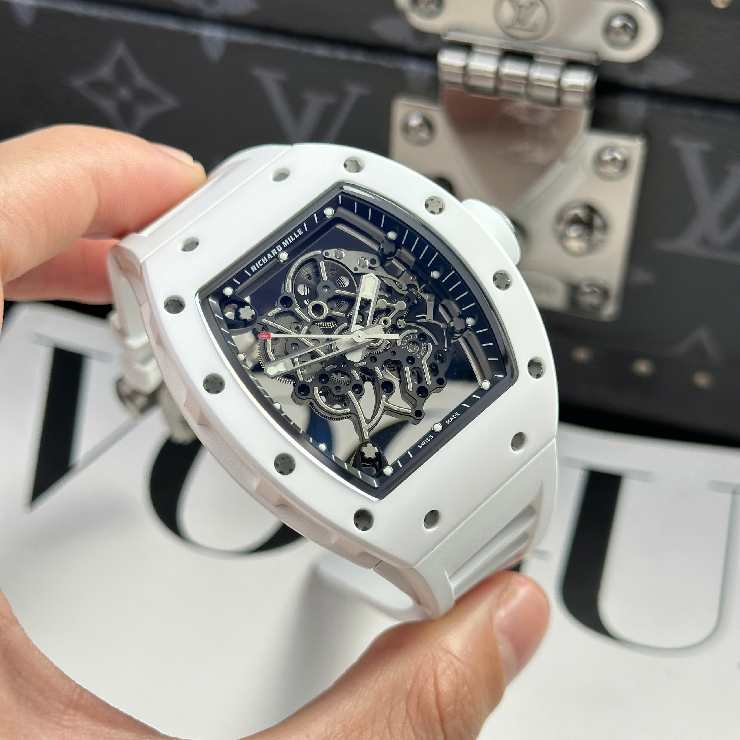 Đồng Hồ Richard Mille RM055 Vỏ Gốm Ceramic Trắng Rep 1:1 APS Factory
