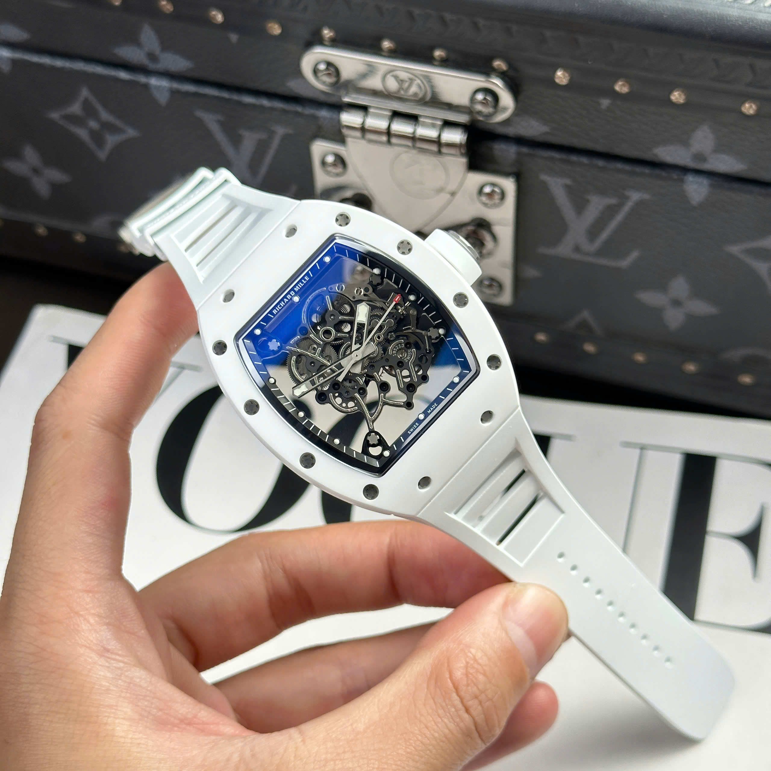 Đồng Hồ Richard Mille RM055 Vỏ Gốm Ceramic Trắng Rep 1:1 APS Factory