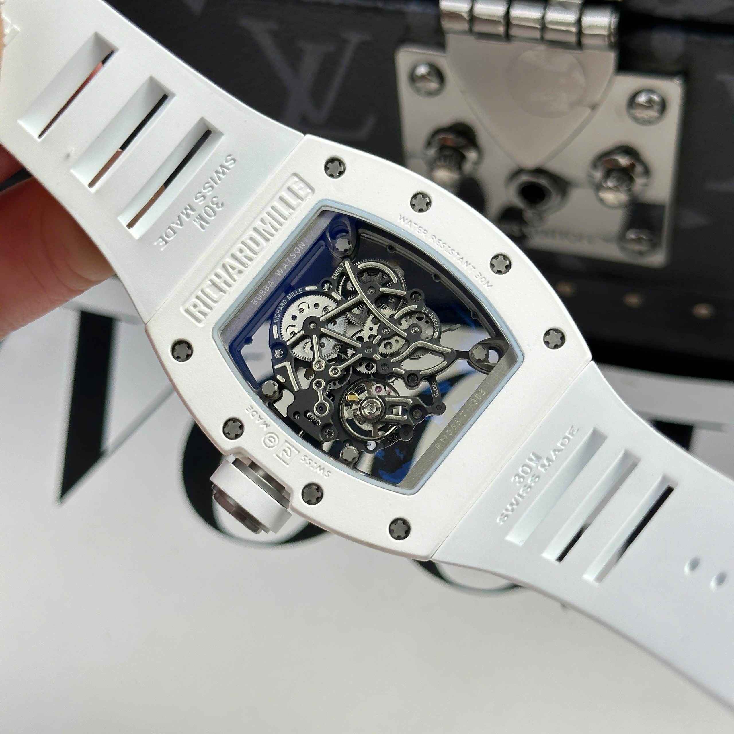 Đồng Hồ Richard Mille RM055 Vỏ Gốm Ceramic Trắng Rep 1:1 APS Factory