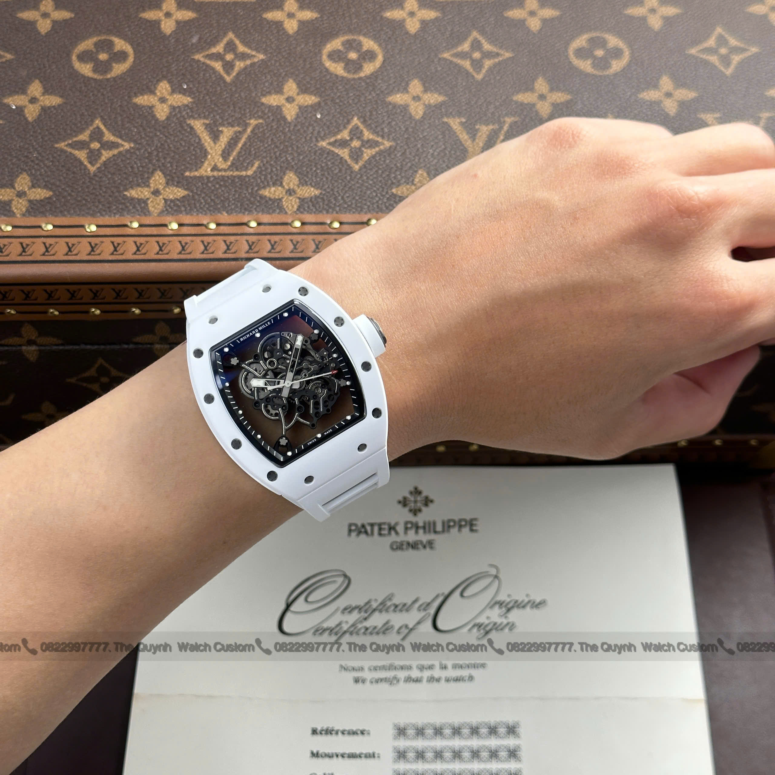 Đồng Hồ Richard Mille RM055 Vỏ Gốm Ceramic Trắng Rep 1:1 APS Factory