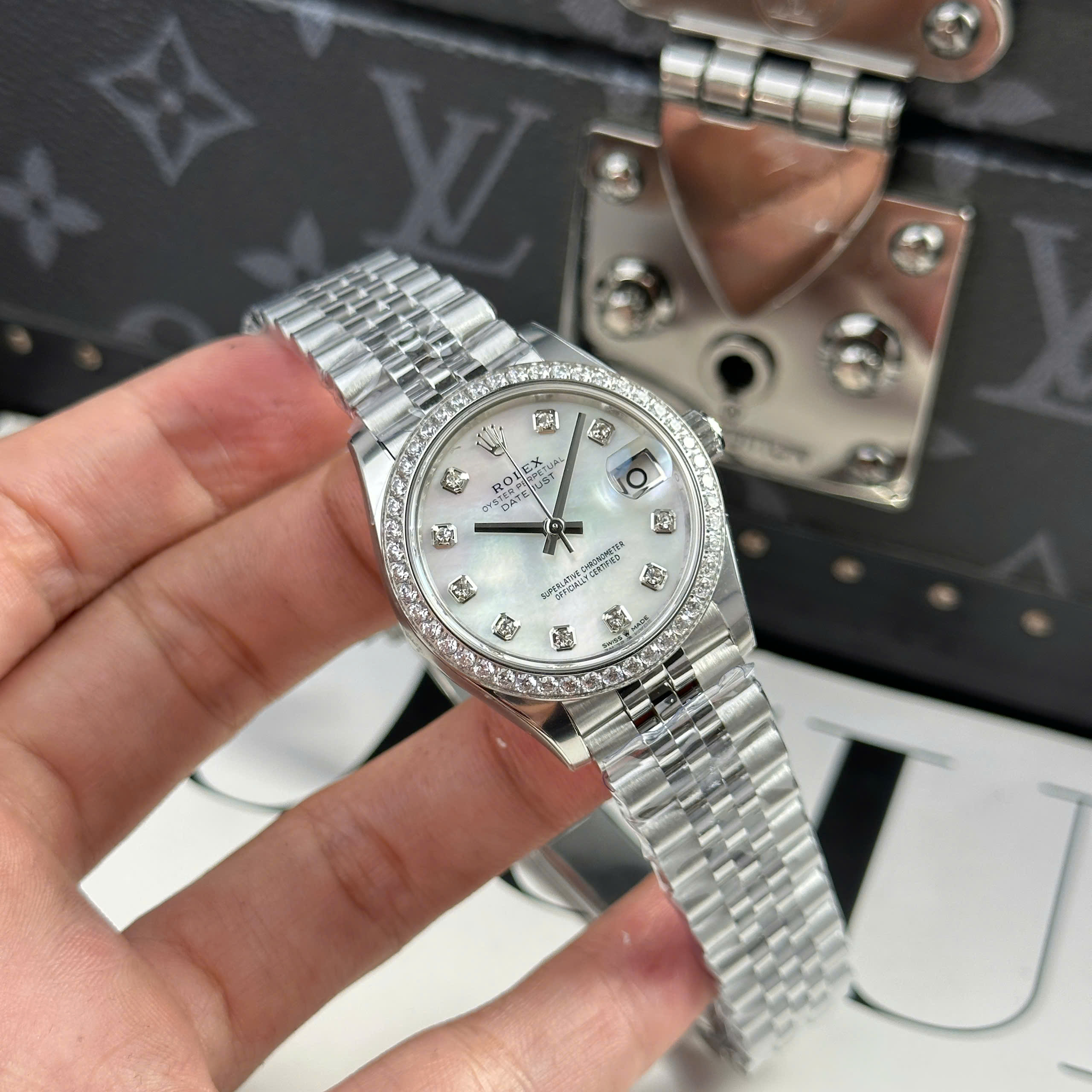 Đồng Hồ Rolex Lady Datejust 31mm 278384 Mặt Mop Viền Đính Đá CZ Rep 1:1 THB Factory