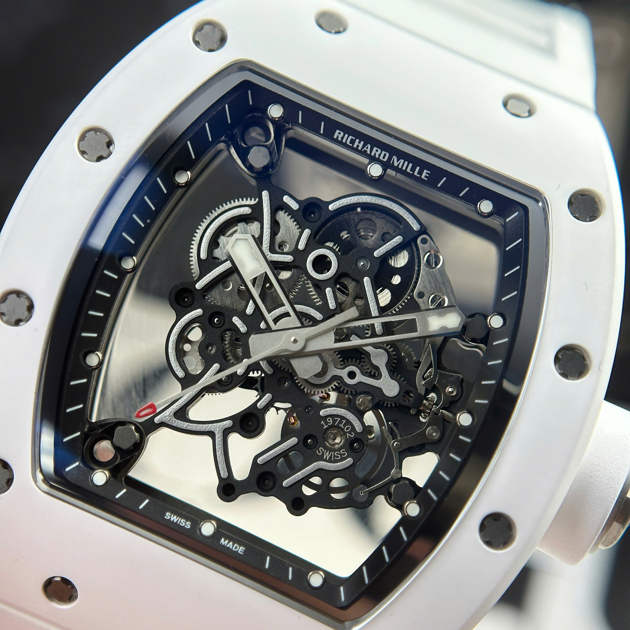 Đồng Hồ Richard Mille RM055 Vỏ Gốm Ceramic Trắng Khung Máy RMUL2 Rep 1:1 ZF Factory