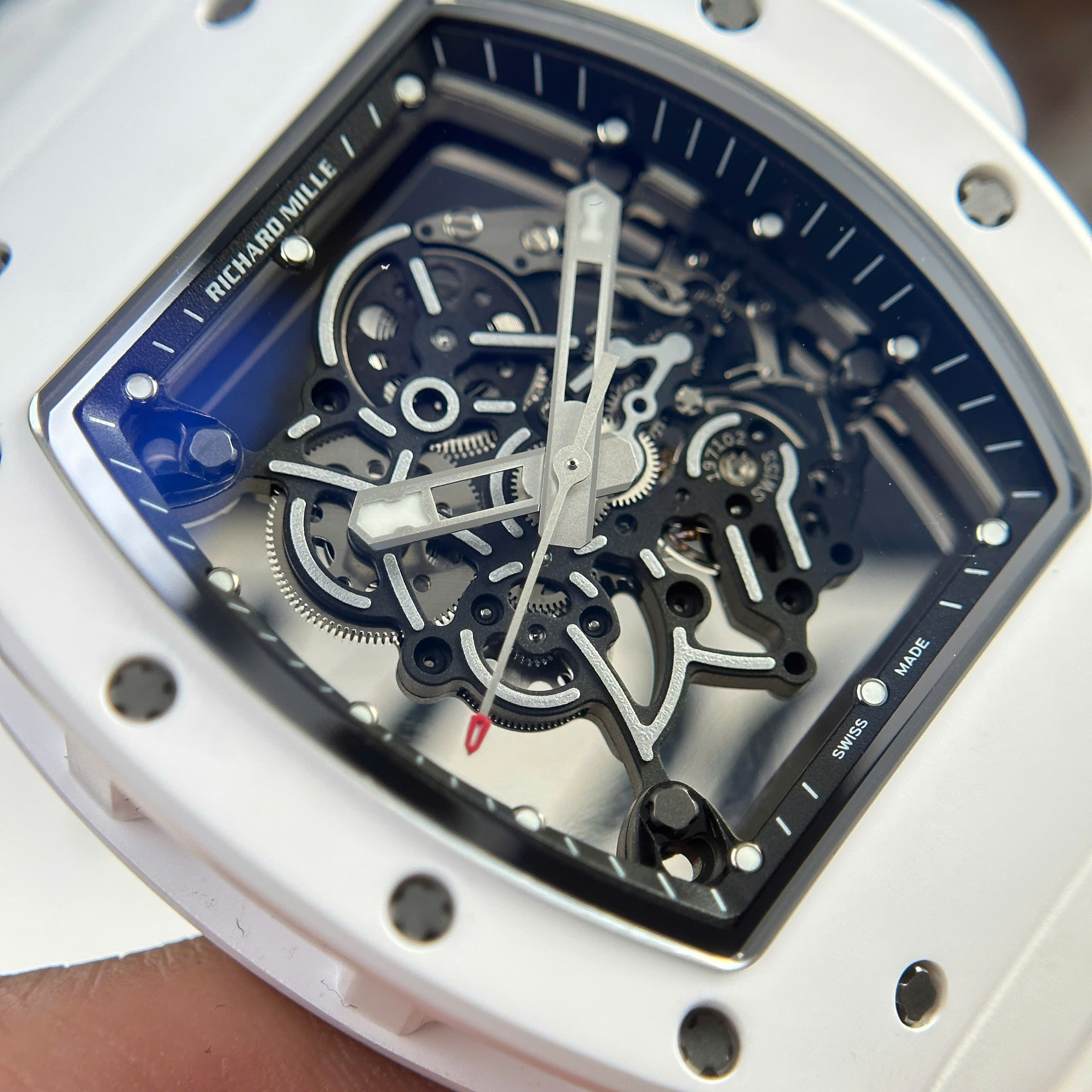 Đồng Hồ Richard Mille RM055 Vỏ Gốm Ceramic Trắng Khung Máy RMUL2 Rep 1:1 ZF Factory