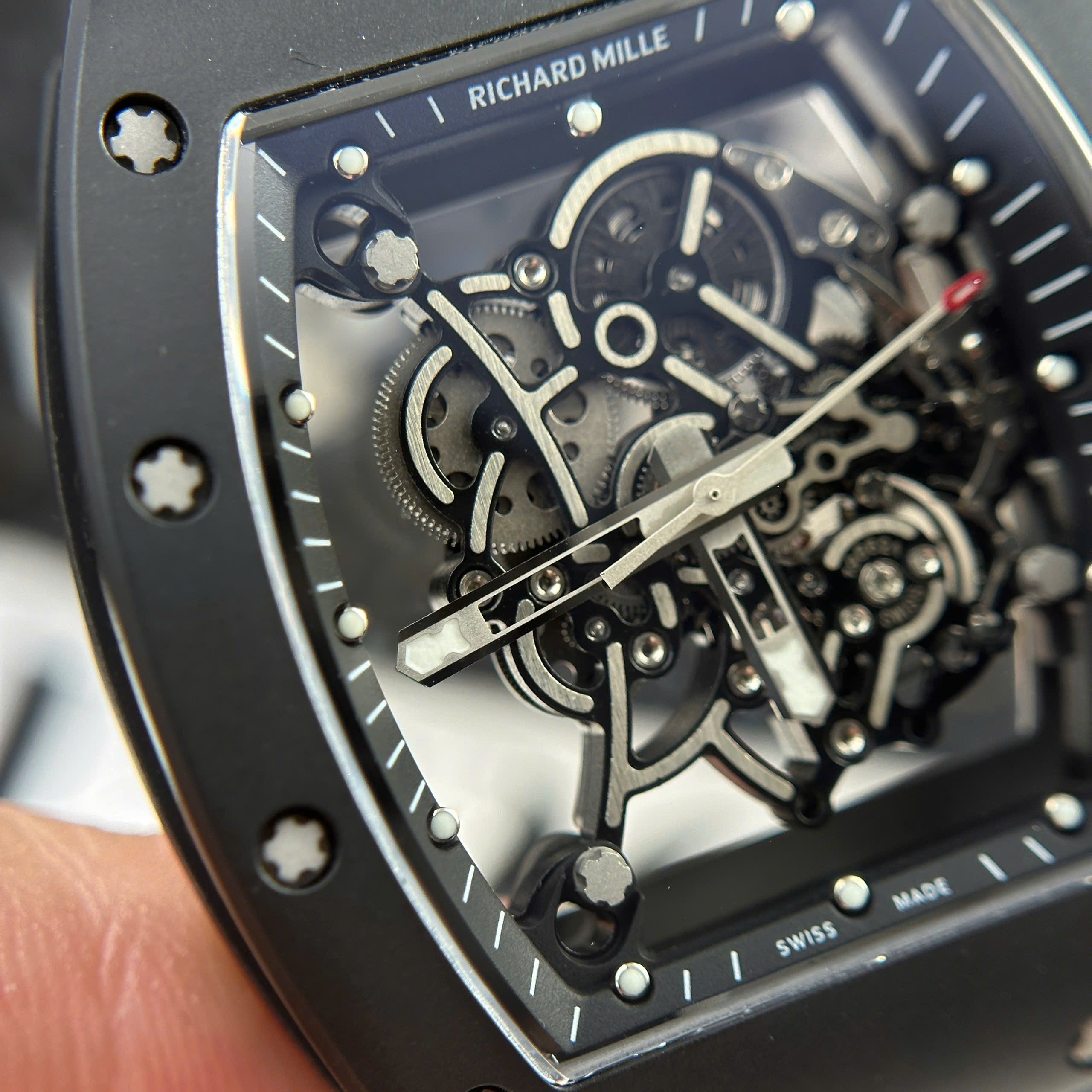 Đồng Hồ Richard Mille RM055 Bubba Watson Black Ceramic Máy Giảm Xóc RMIL2 Rep 1:1 RM factory