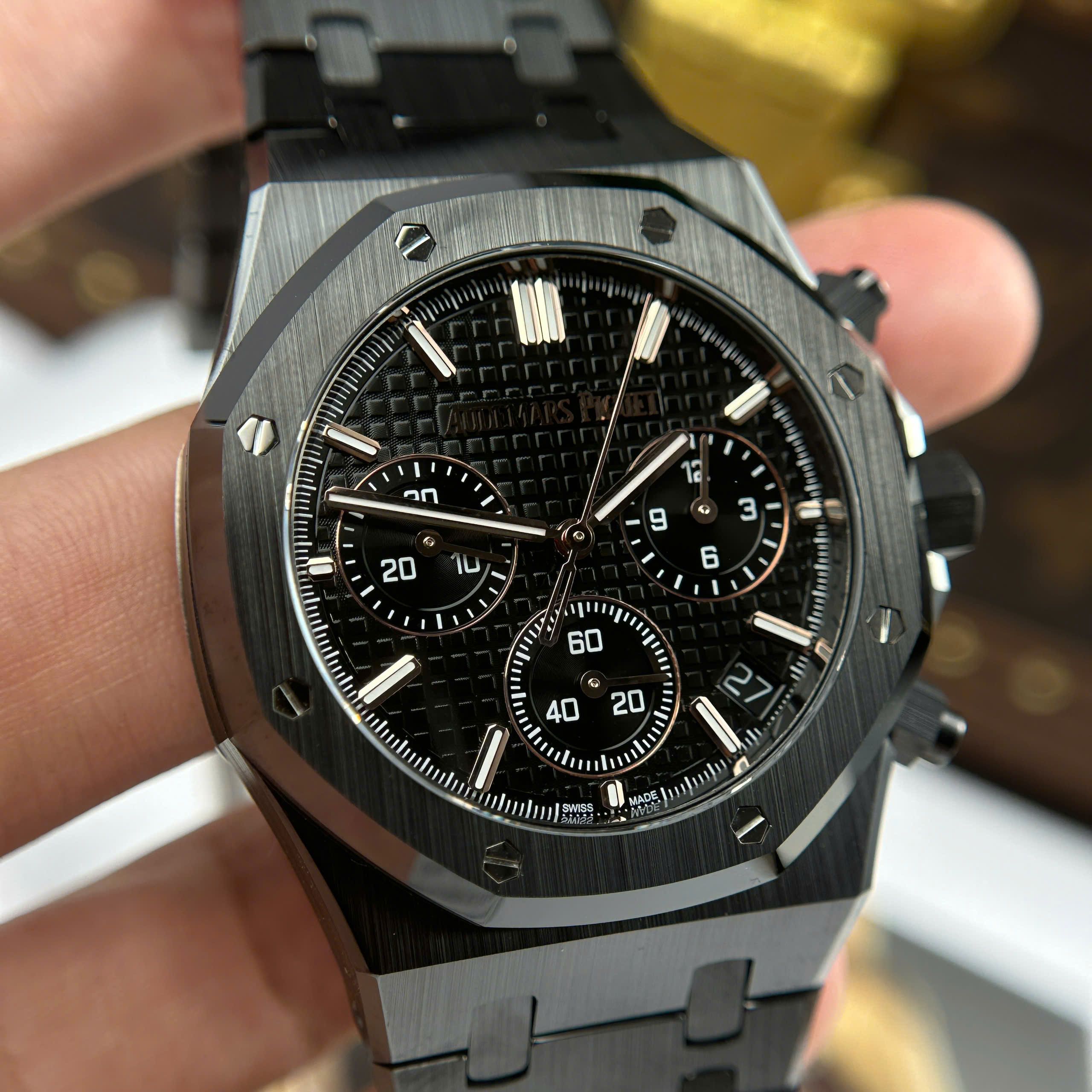 Đồng Hồ Audemars Piaguet Oak 26240 Vỏ Gốm Ceramic Đen Replica 1:1 APS Factory 41mm