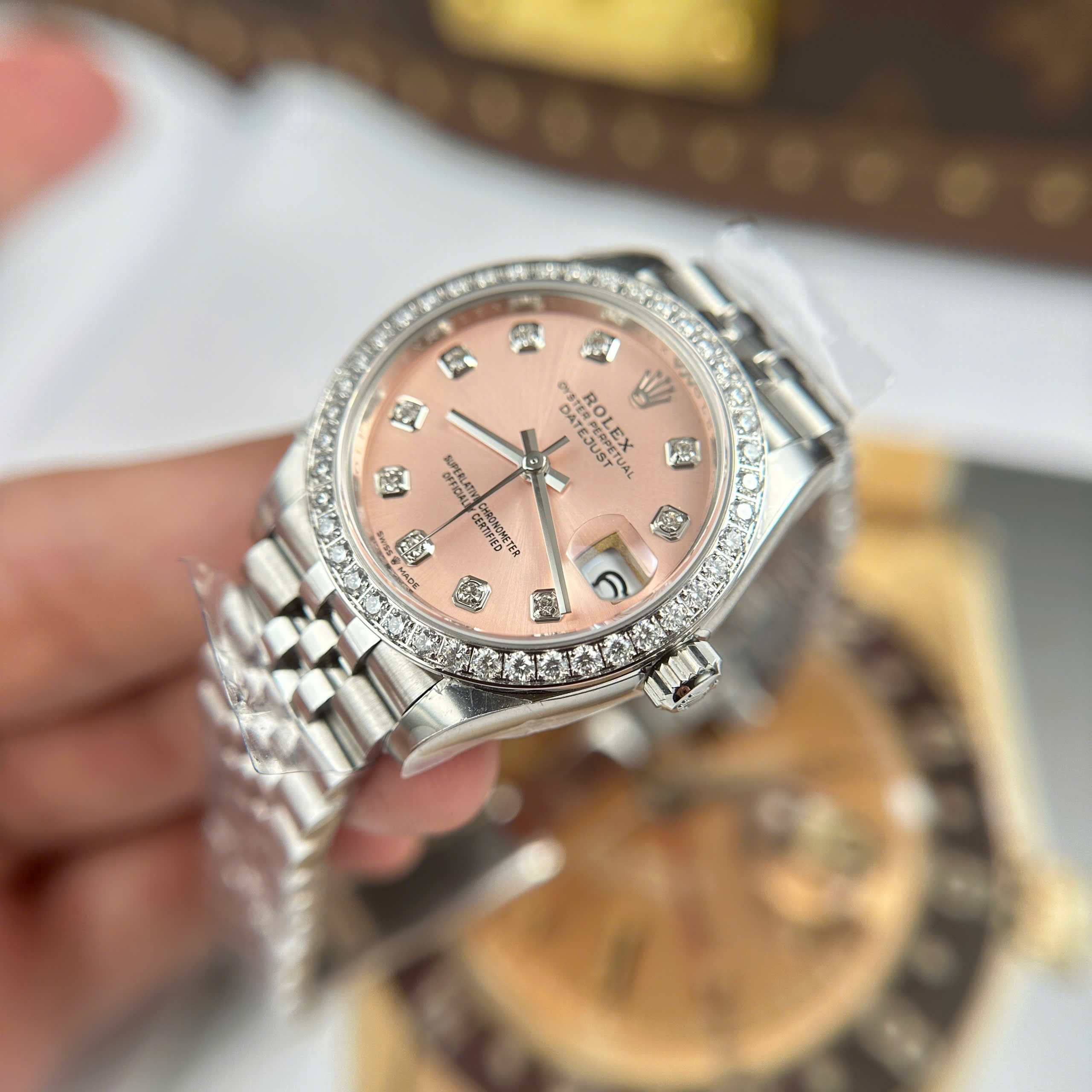 Đồng Hồ Rolex Lady Datejust 31mm Độ Niềng Moissanite Rep1:1 THB Factory