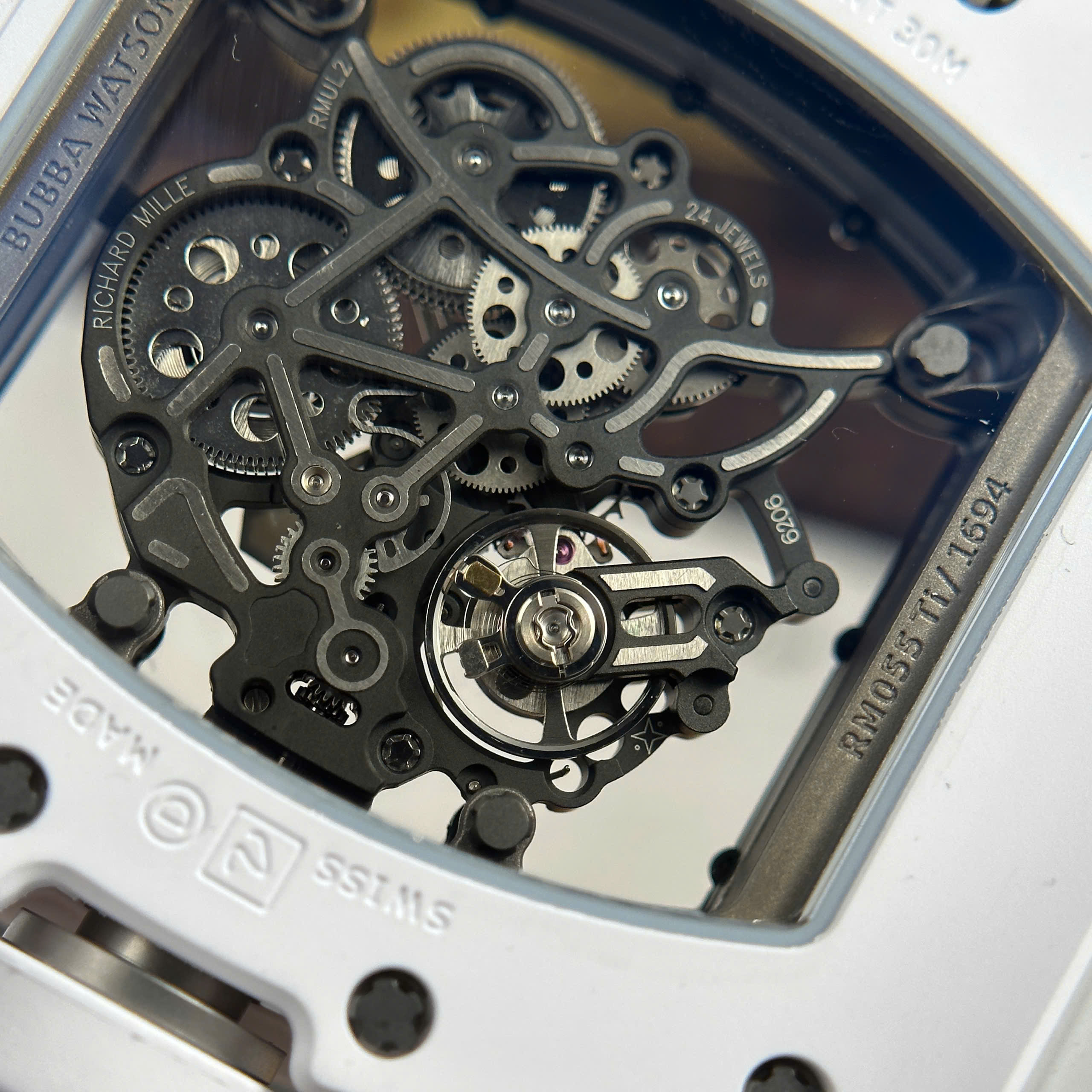 Đồng Hồ Richard Mille RM055 Vỏ Gốm Ceramic Trắng Khung Máy RMUL2 Rep 1:1 ZF Factory