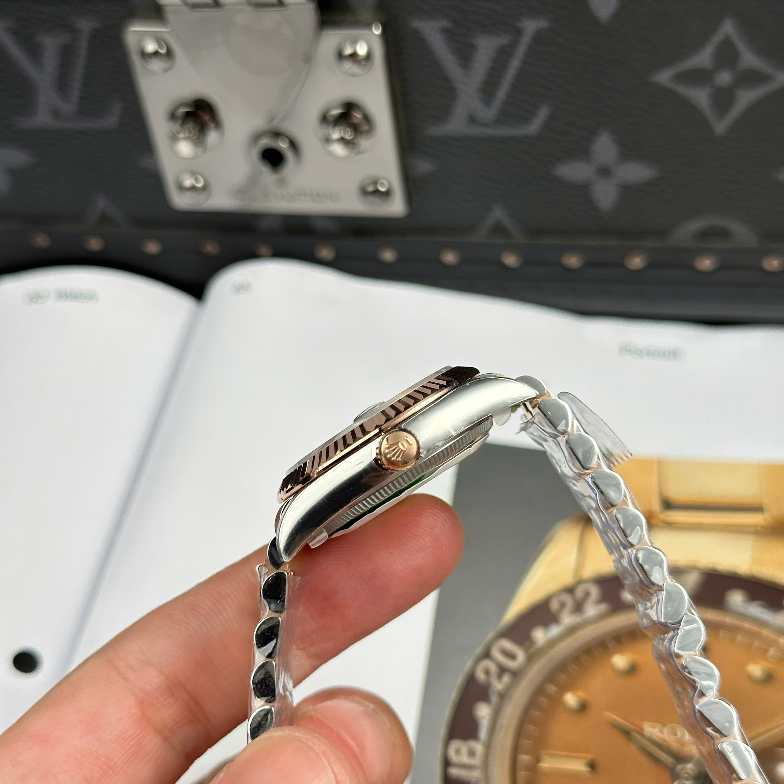Đồng Hồ Rolex Lady Datejust 31mm Mặt Nâu Viền Đá CZ Rep 1:1 Cao Cấp THB Factory