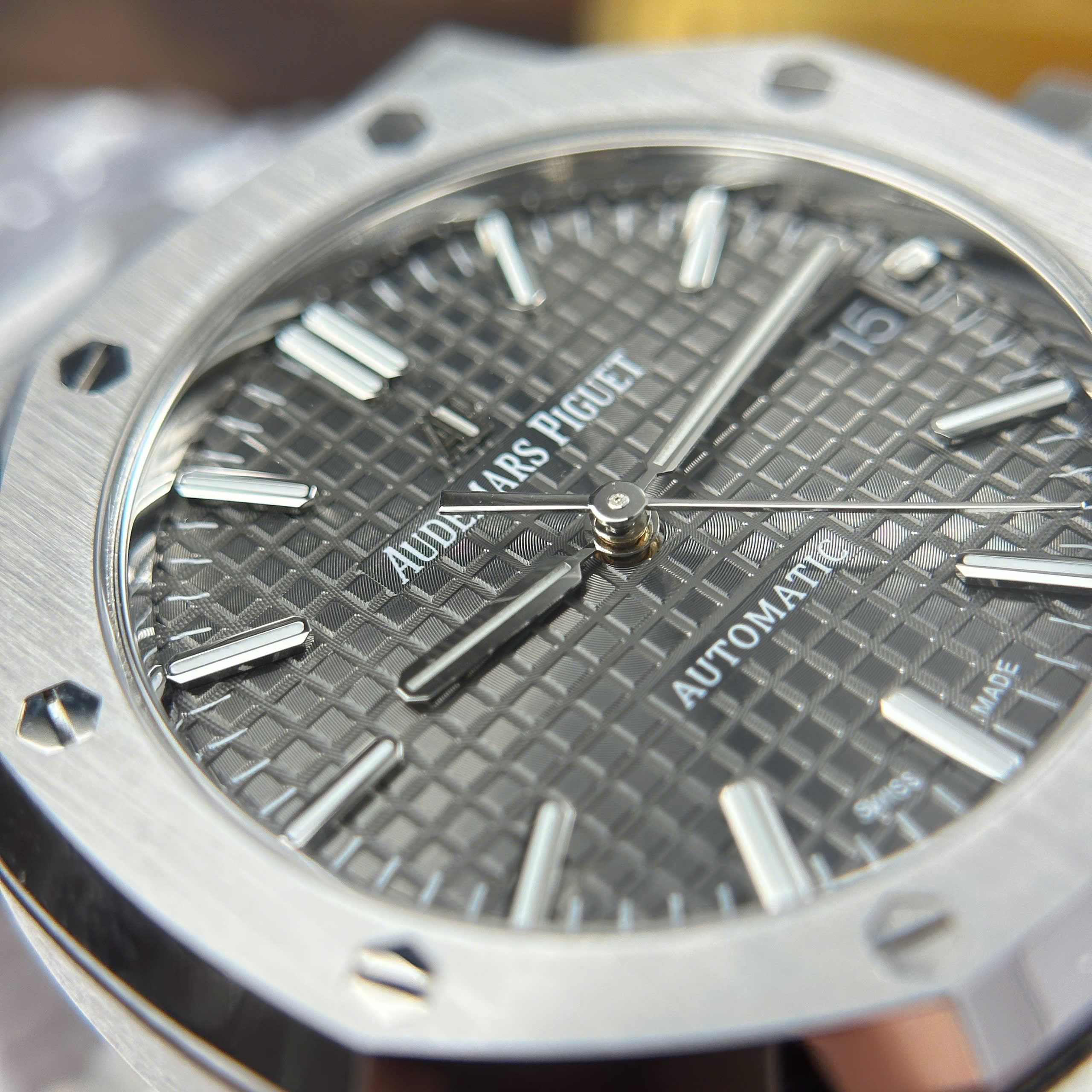 Đồng Hồ Audemars Piaguet Oak 15450ST 37mm Mặt Số Xám Replica 1:1 APS Factory