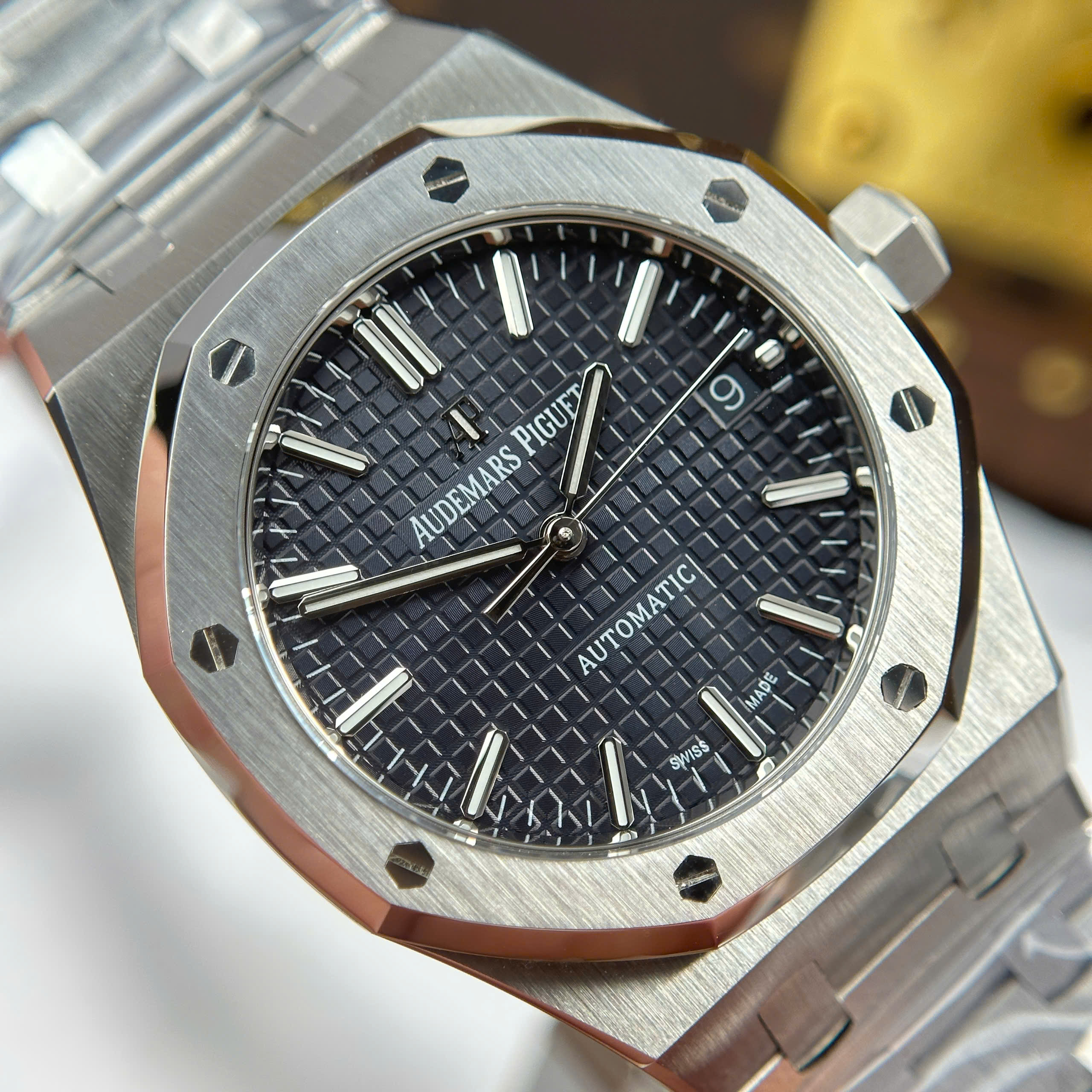 Đồng Hồ Audemars Piaguet Oak 15450ST 37mm Mặt Số Xanh Blue Replica 1:1 APS Factory