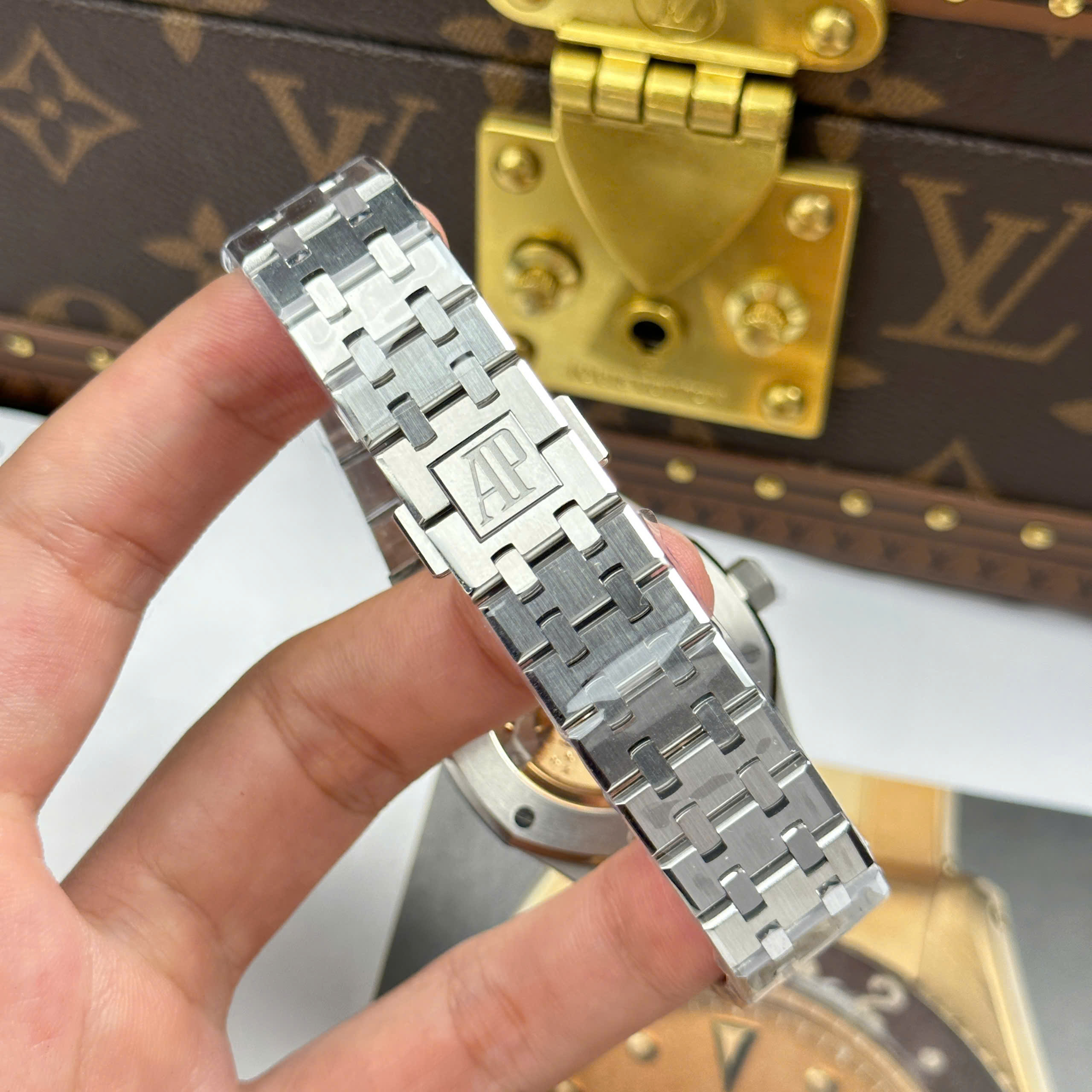 Đồng Hồ Audemars Piaguet Oak 15450ST 37mm Mặt Số Xanh Blue Replica 1:1 APS Factory