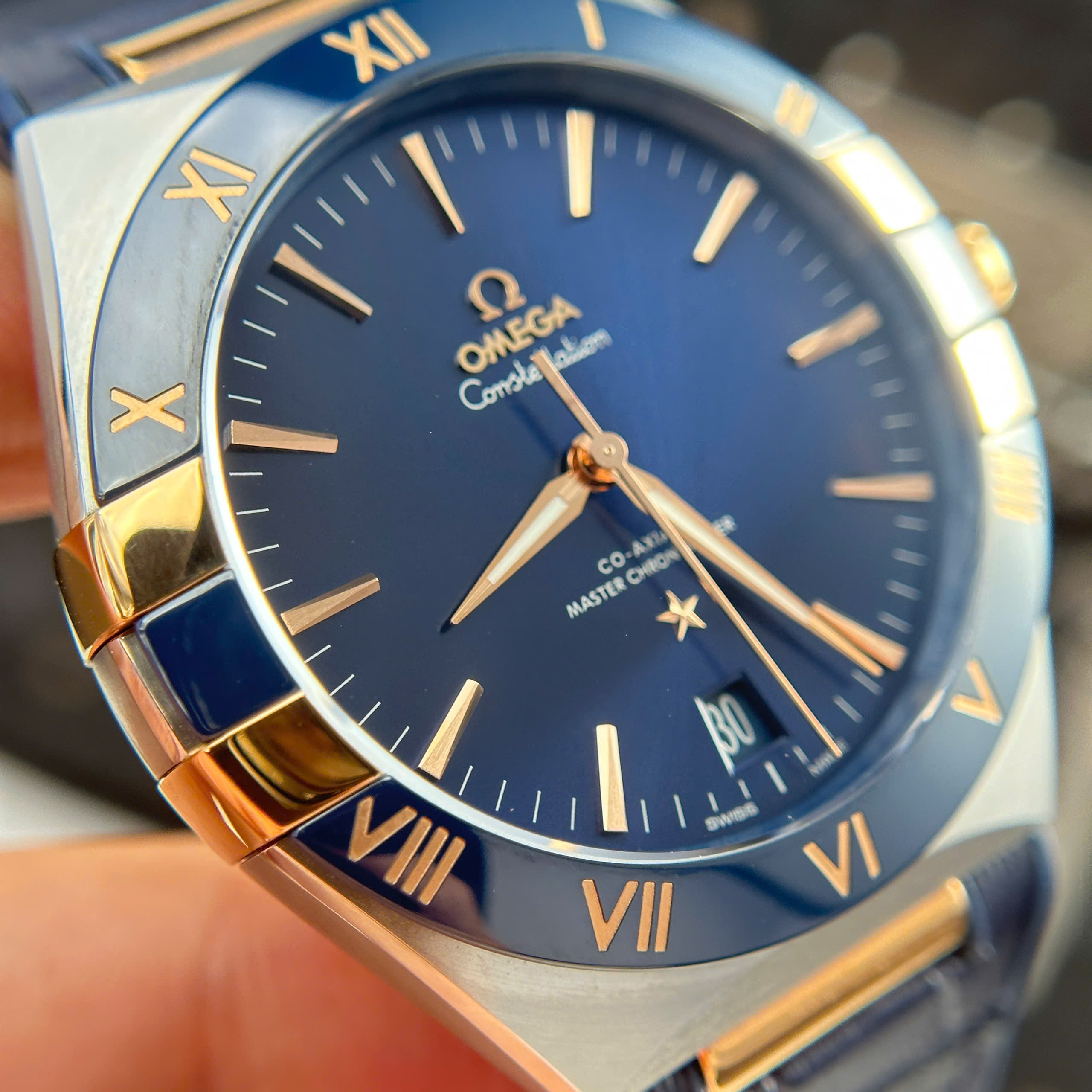 Đồng Hồ Omega Constellation 41mm Replica 1:1 Mặt Xanh Blue