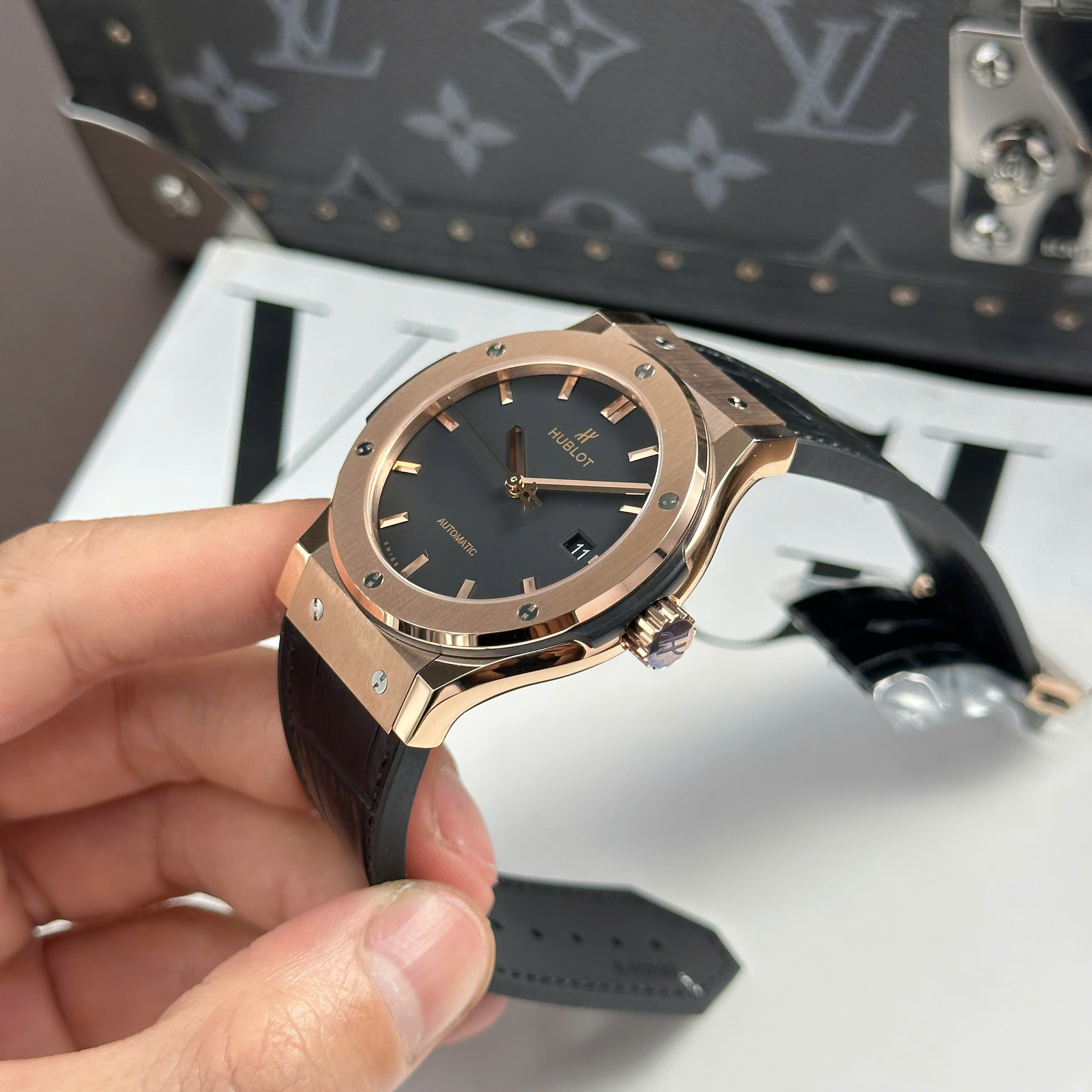 Đồng Hồ Hublot Classic Fusion 42mm Mạ Vàng Hồng Replica 1:1 JJF Factory