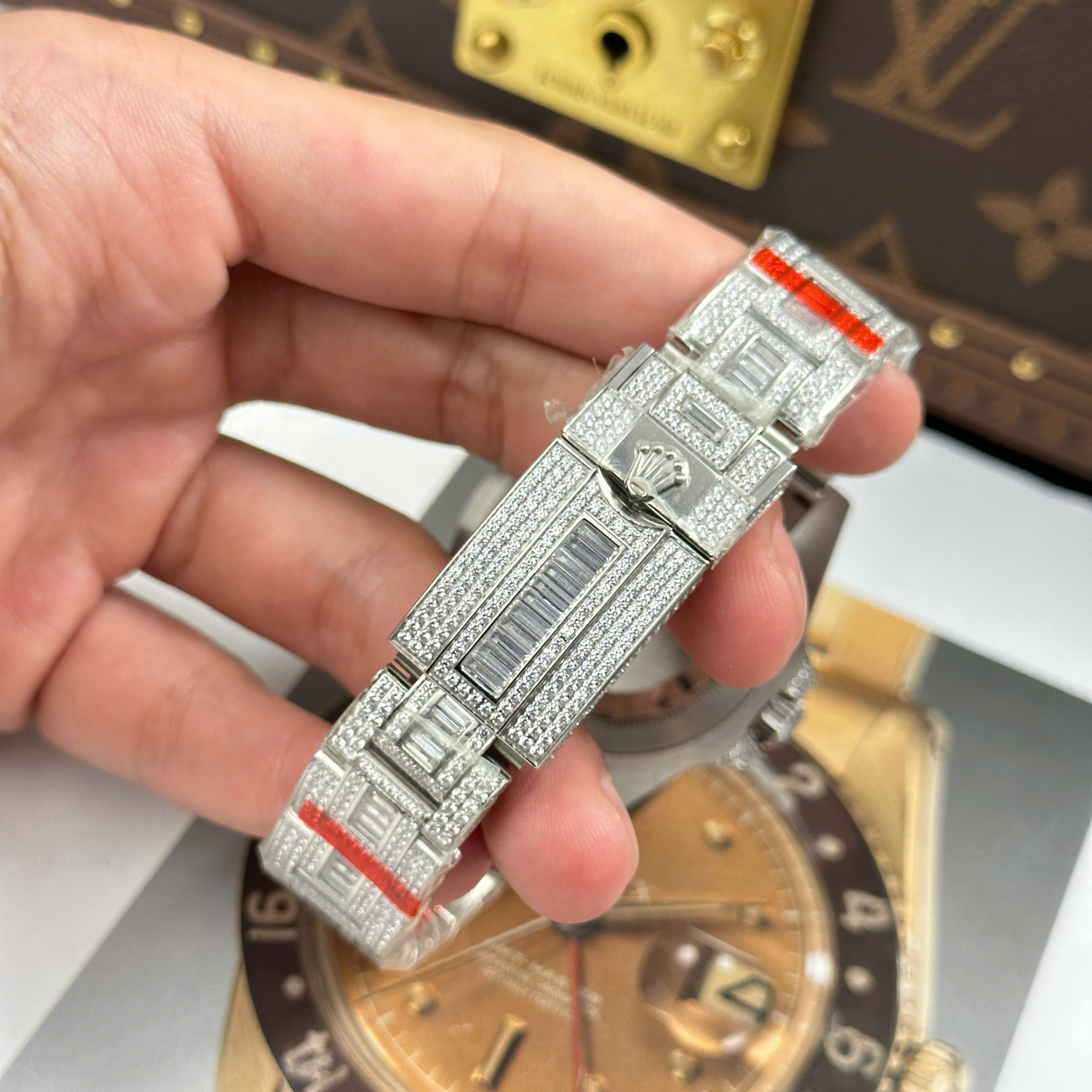 Đồng Hồ Rolex GMT Master ll 116769 40mm Đính Full Đá CZ Replica 1:1