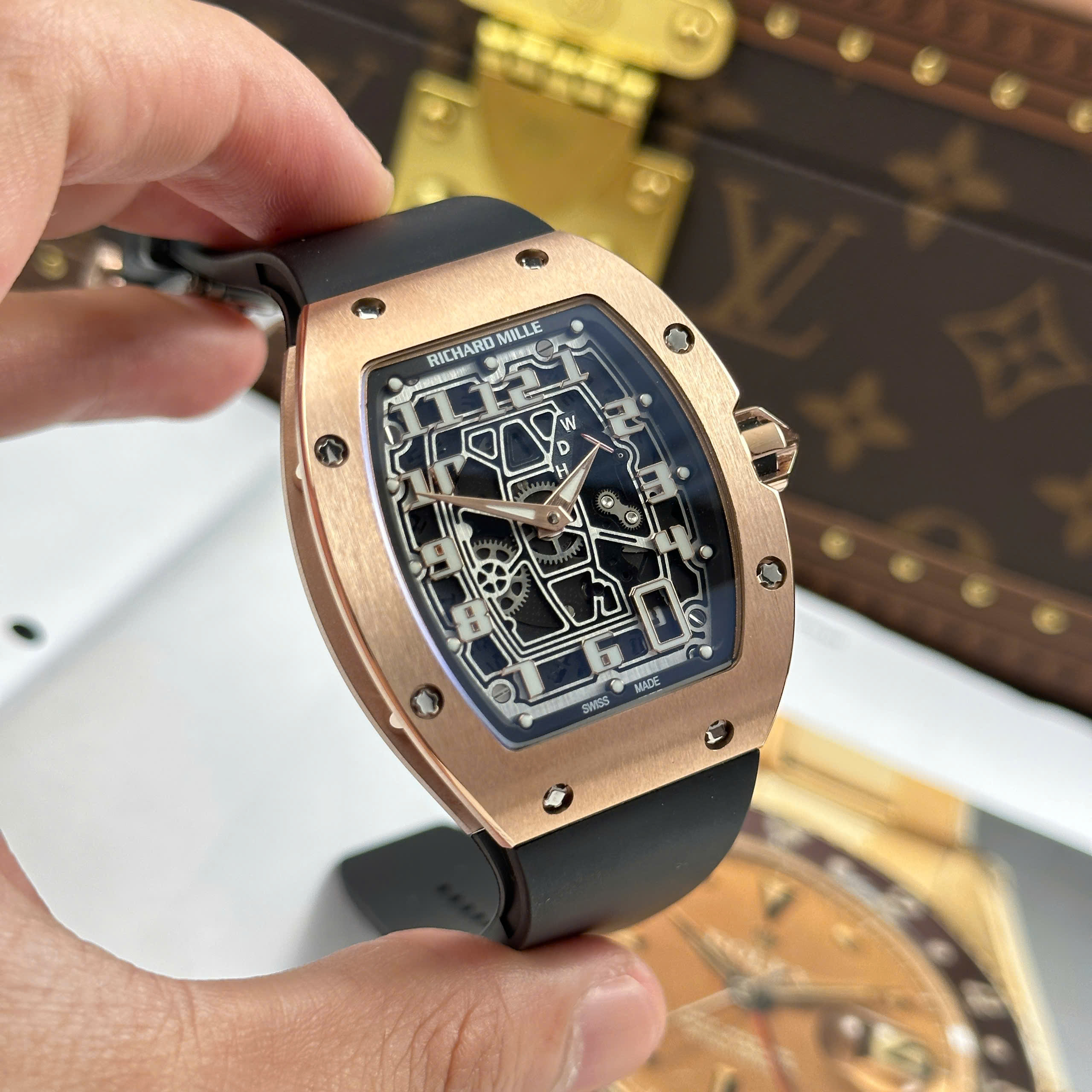 Đồng Hồ Richard Mille RM 67-01 Extra-FI Vỏ Mạ Vàng Hồng Replica 1:1 38.7mm x 47.5mm