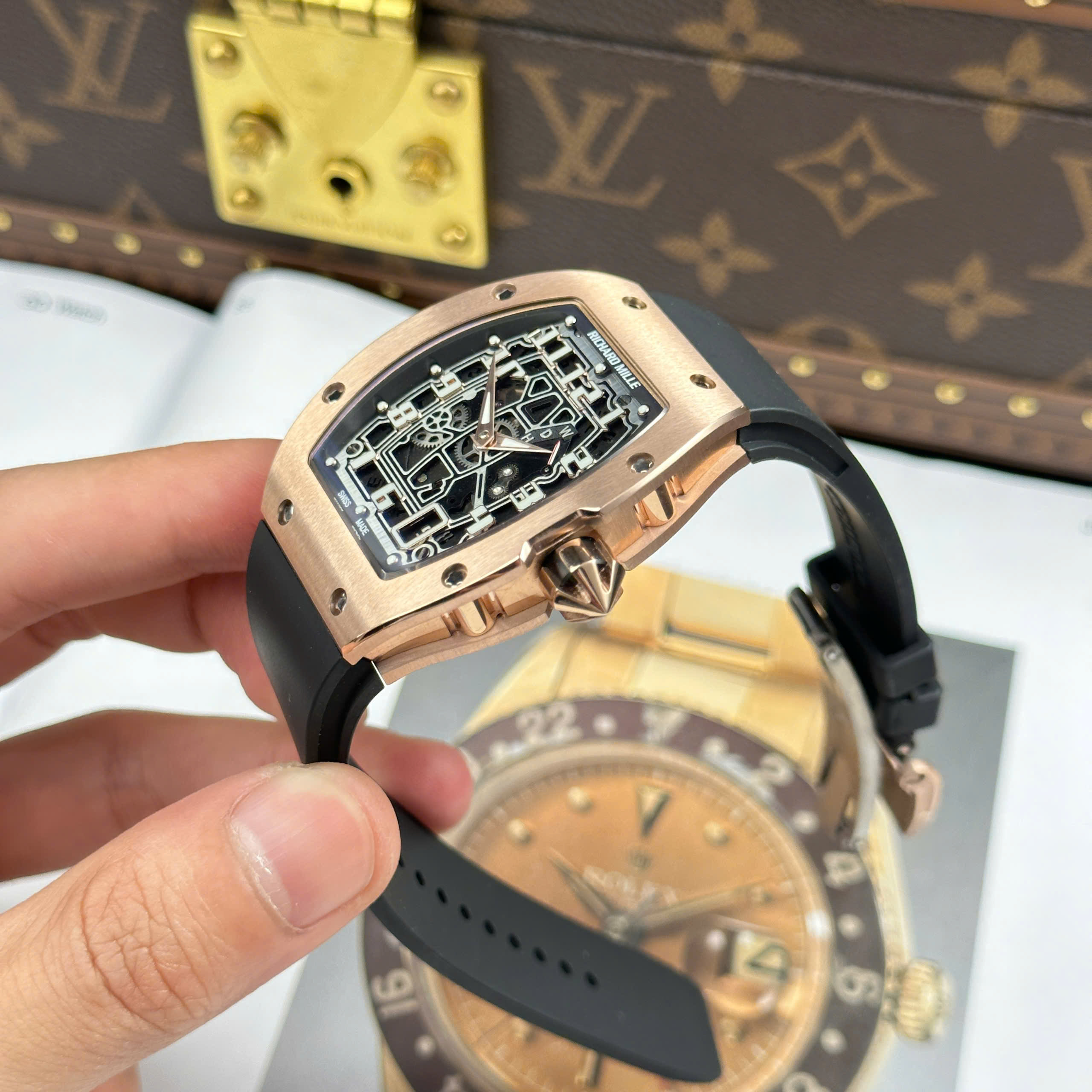 Đồng Hồ Richard Mille RM 67-01 Extra-FI Vỏ Mạ Vàng Hồng Replica 1:1 38.7mm x 47.5mm