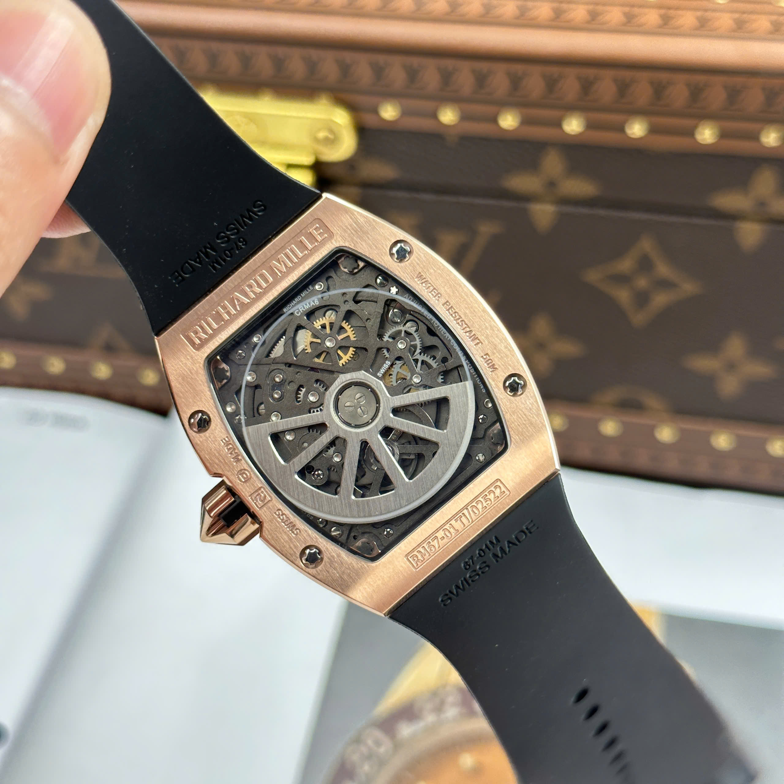Đồng Hồ Richard Mille RM 67-01 Extra-FI Vỏ Mạ Vàng Hồng Replica 1:1 38.7mm x 47.5mm