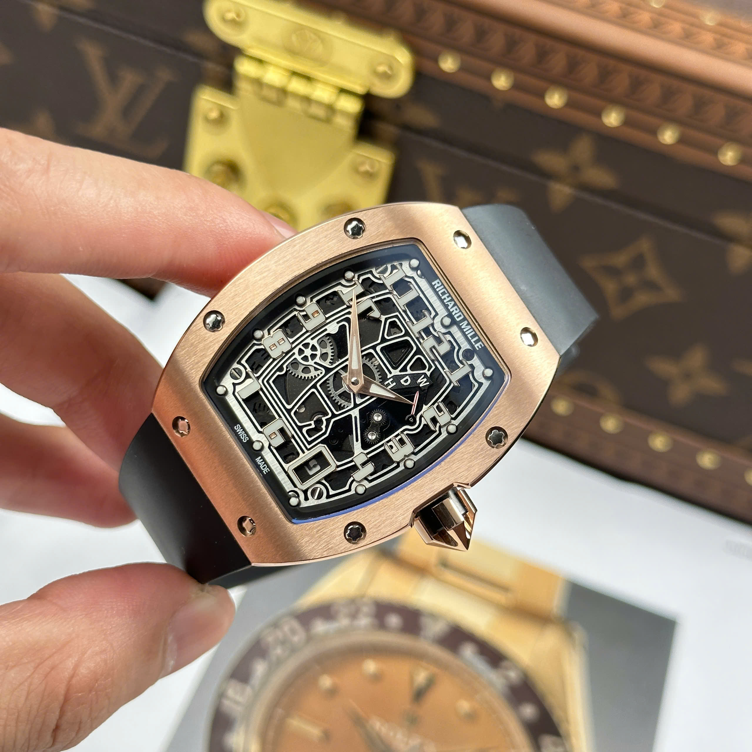 Đồng Hồ Richard Mille RM 67-01 Extra-FI Vỏ Mạ Vàng Hồng Replica 1:1 38.7mm x 47.5mm