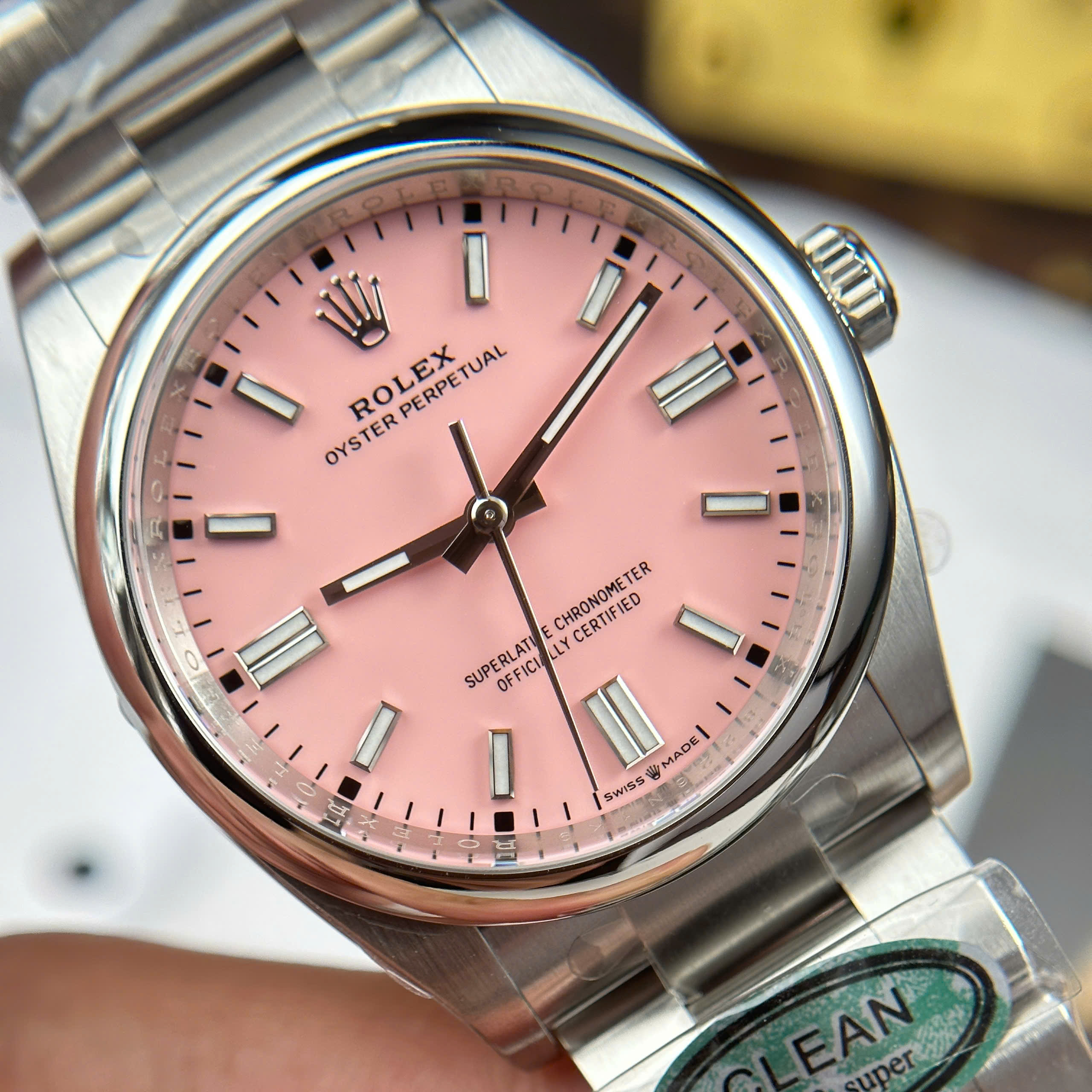 Đồng Hồ Rolex Oyster Perpetual 36mm 126000 Mặt Số Hồng Candy Replica 1:1 Clean Factory