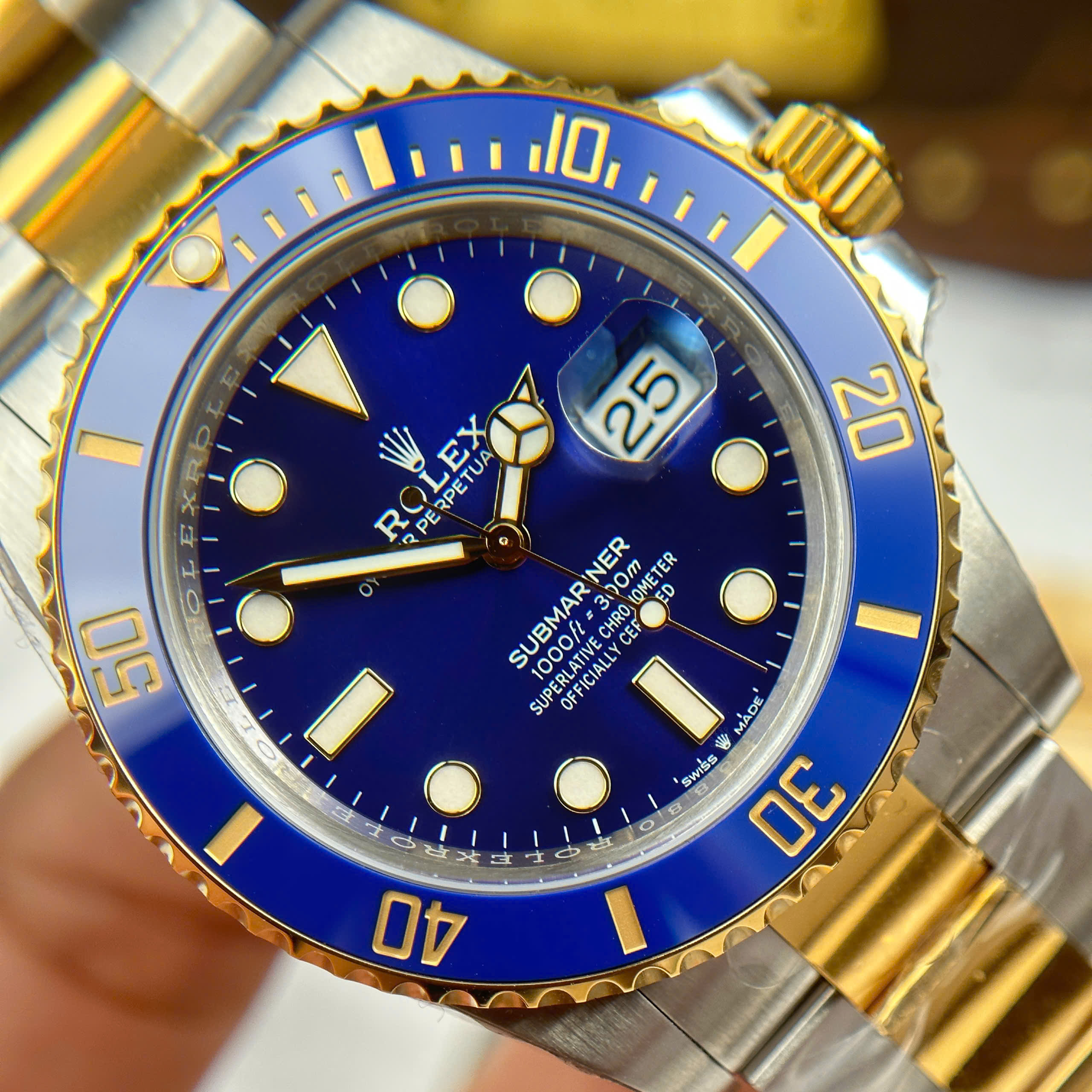 Đồng Hồ Rolex Submariner Date 116613LB Mặt Xanh Blue 40mm Replica 1:1 VS Factory