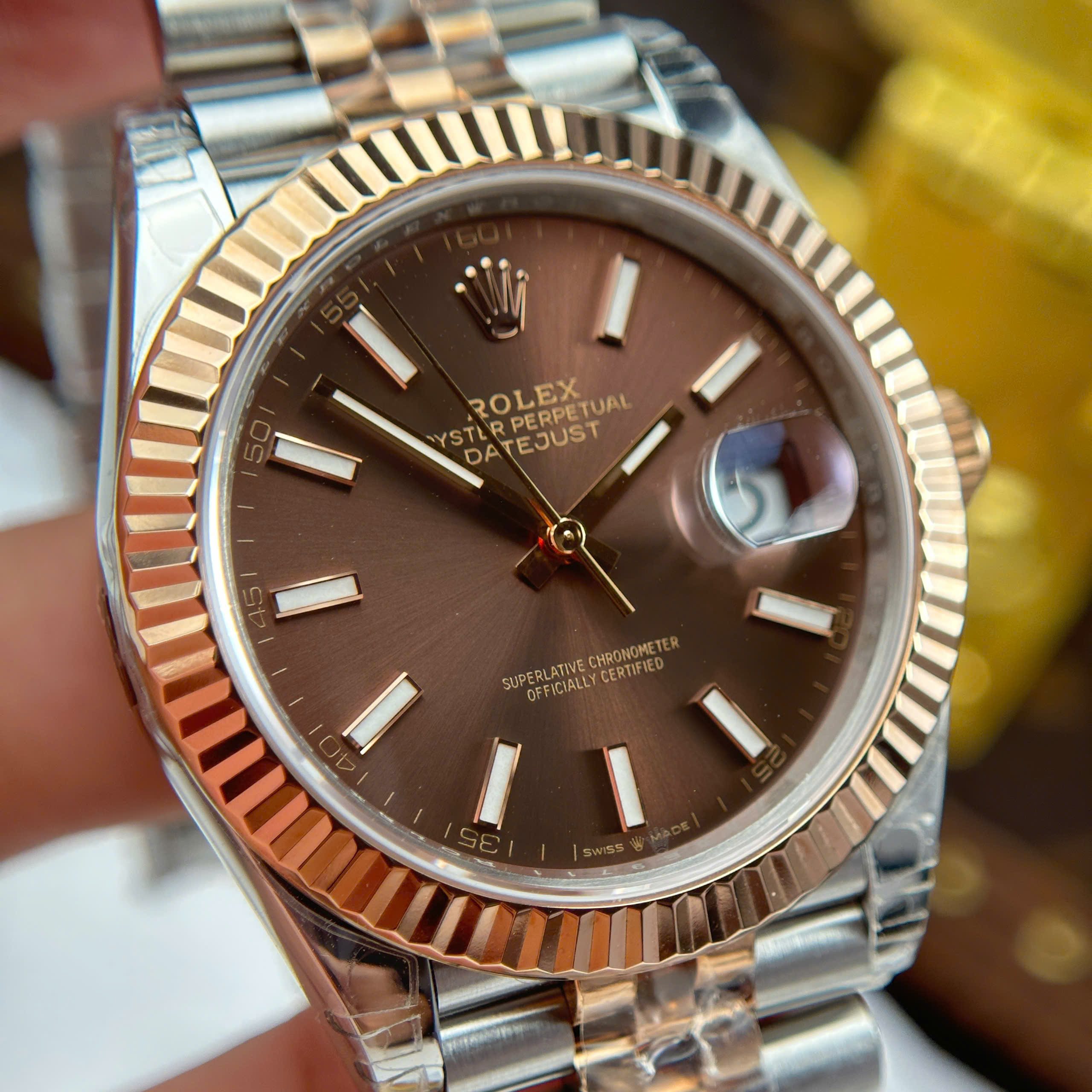 Đồng Hồ Rolex Datejust 41mm 126331 Mặt Số Nâu Chocolate 3235 Replica 1:1 VS Factory