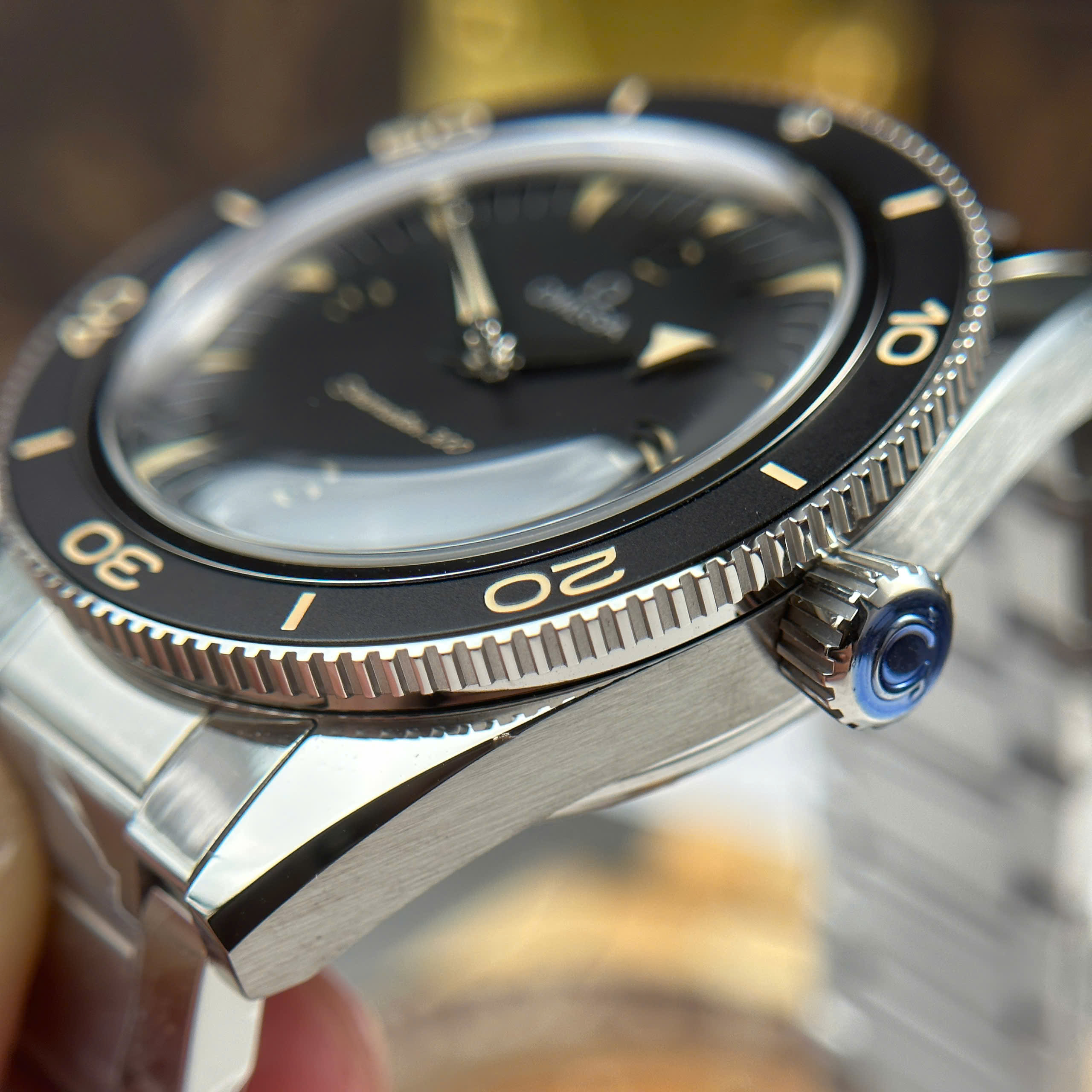 Đồng Hồ Omega Seamaster 300 Heritage Mặt Đen Dây Thép Replica 1:1 41mm VS Factory