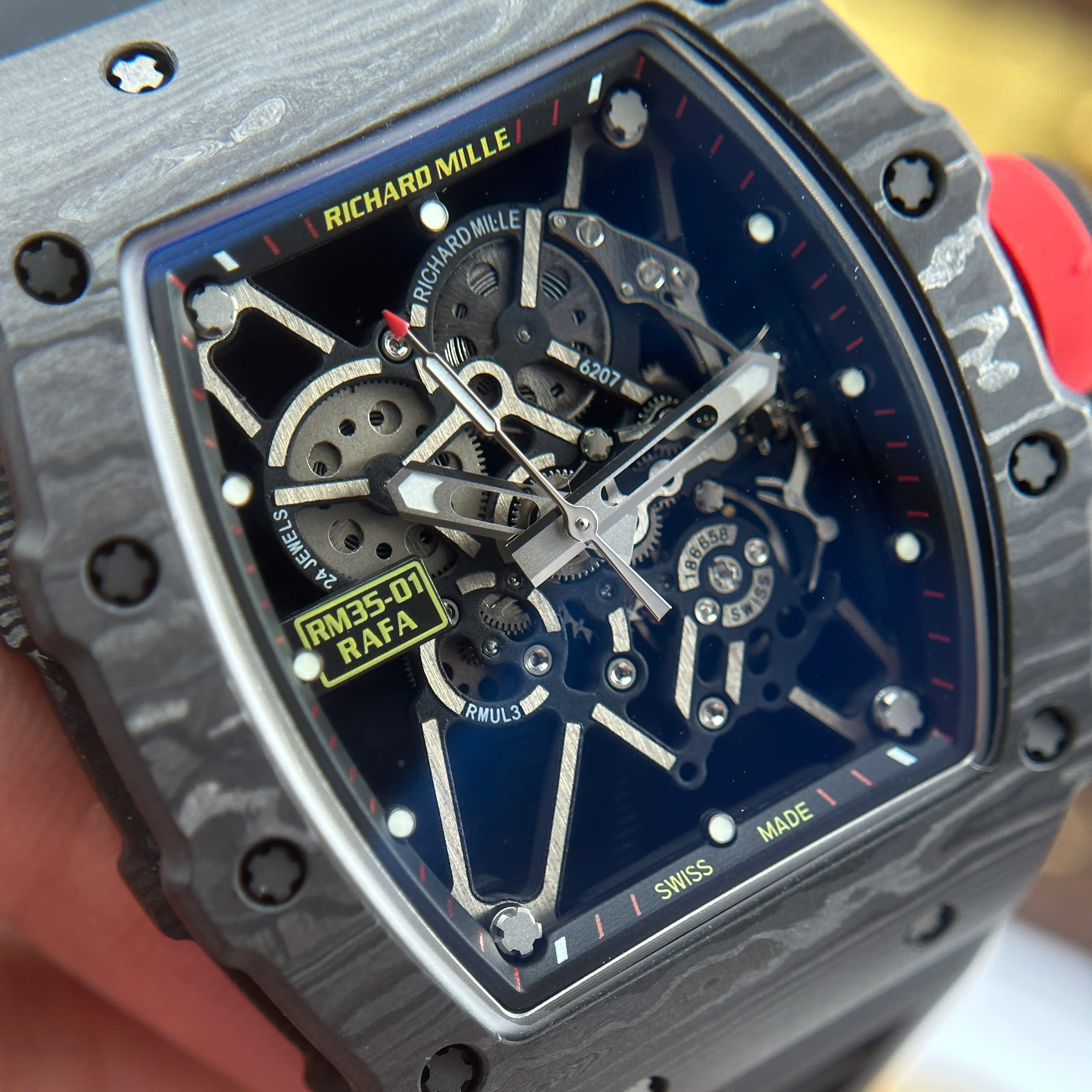Đồng Hồ Richard Mille RM 35-01 Rafael Nadal Carbon Replica 1:1 BBR Factory