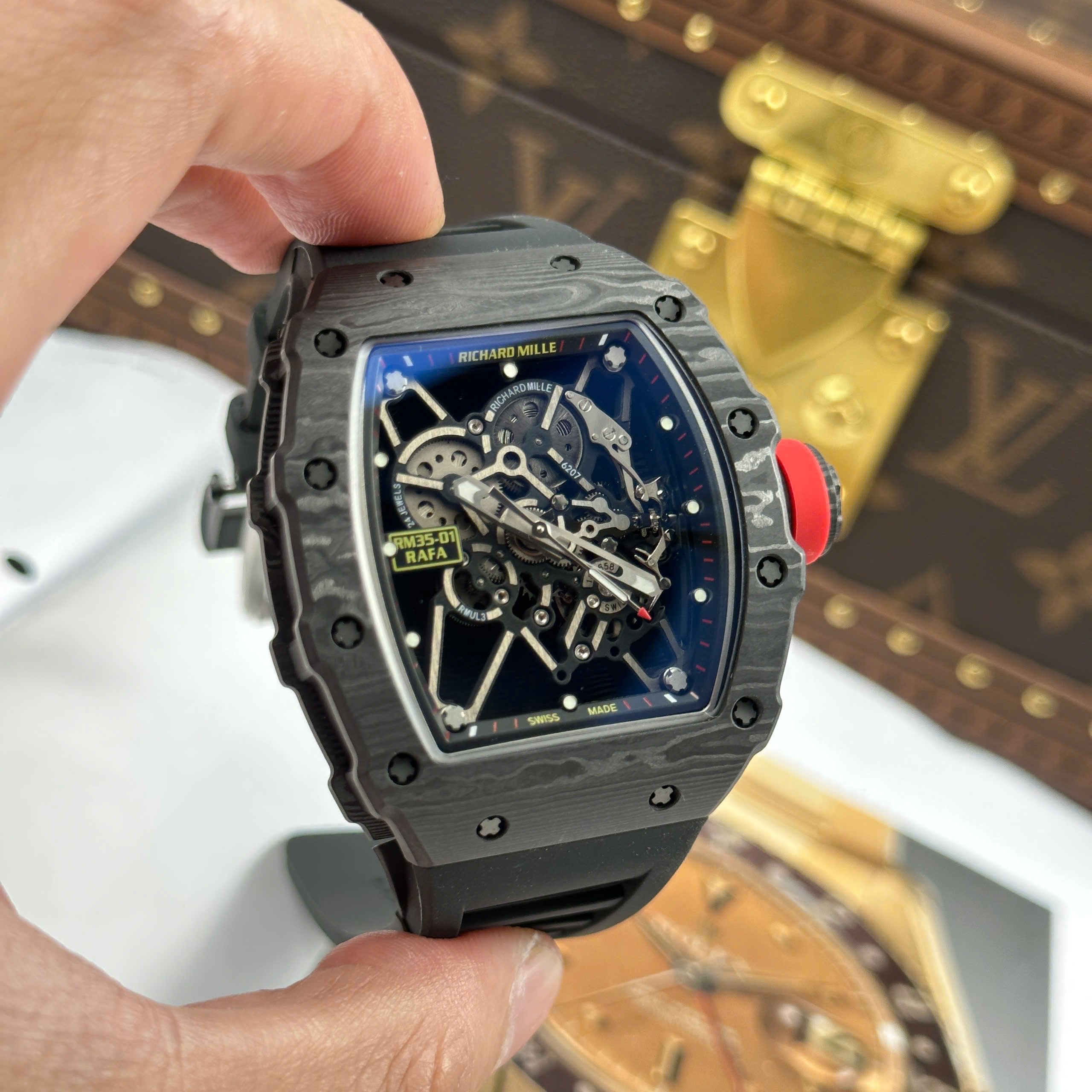 Đồng Hồ Richard Mille RM 35-01 Rafael Nadal Carbon Replica 1:1 BBR Factory