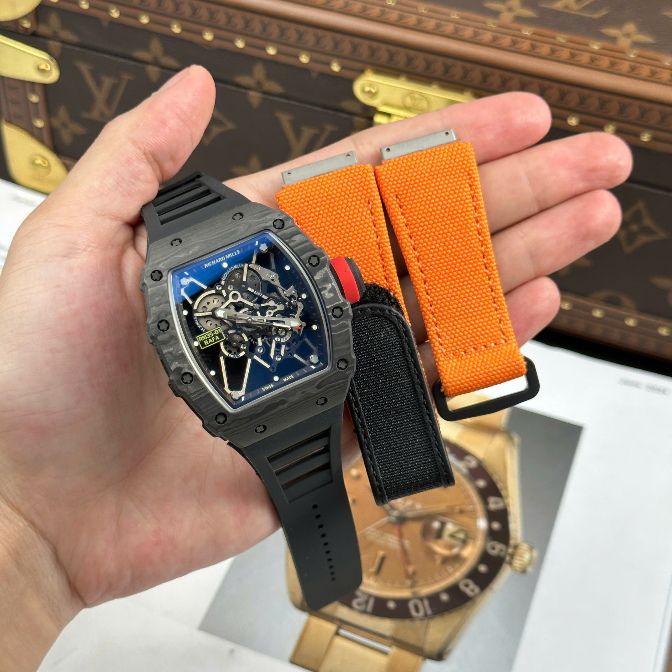Đồng Hồ Richard Mille RM 35-01 Rafael Nadal Carbon Replica 1:1 BBR Factory