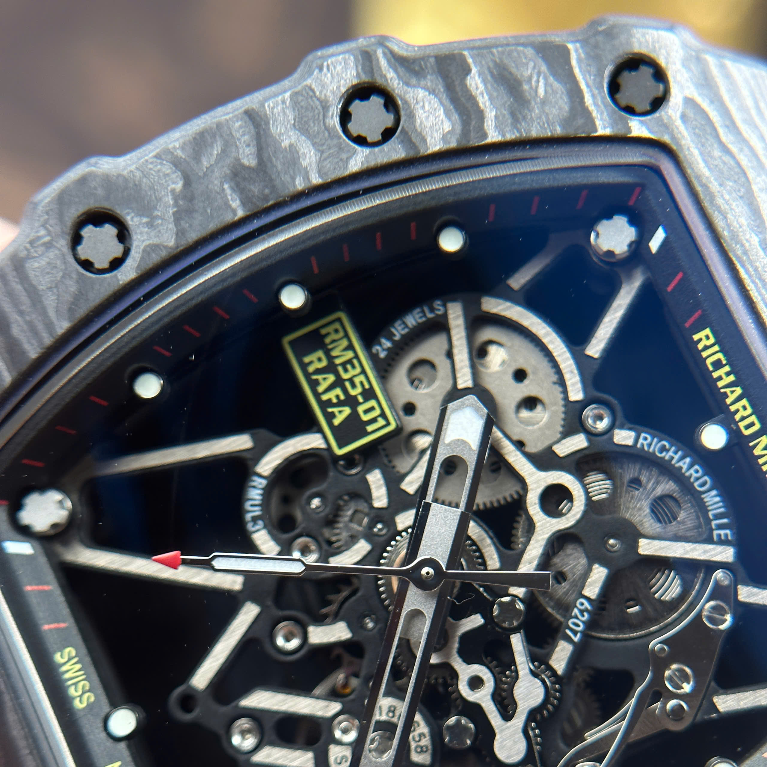 Đồng Hồ Richard Mille RM 35-01 Rafael Nadal Carbon Replica 1:1 BBR Factory