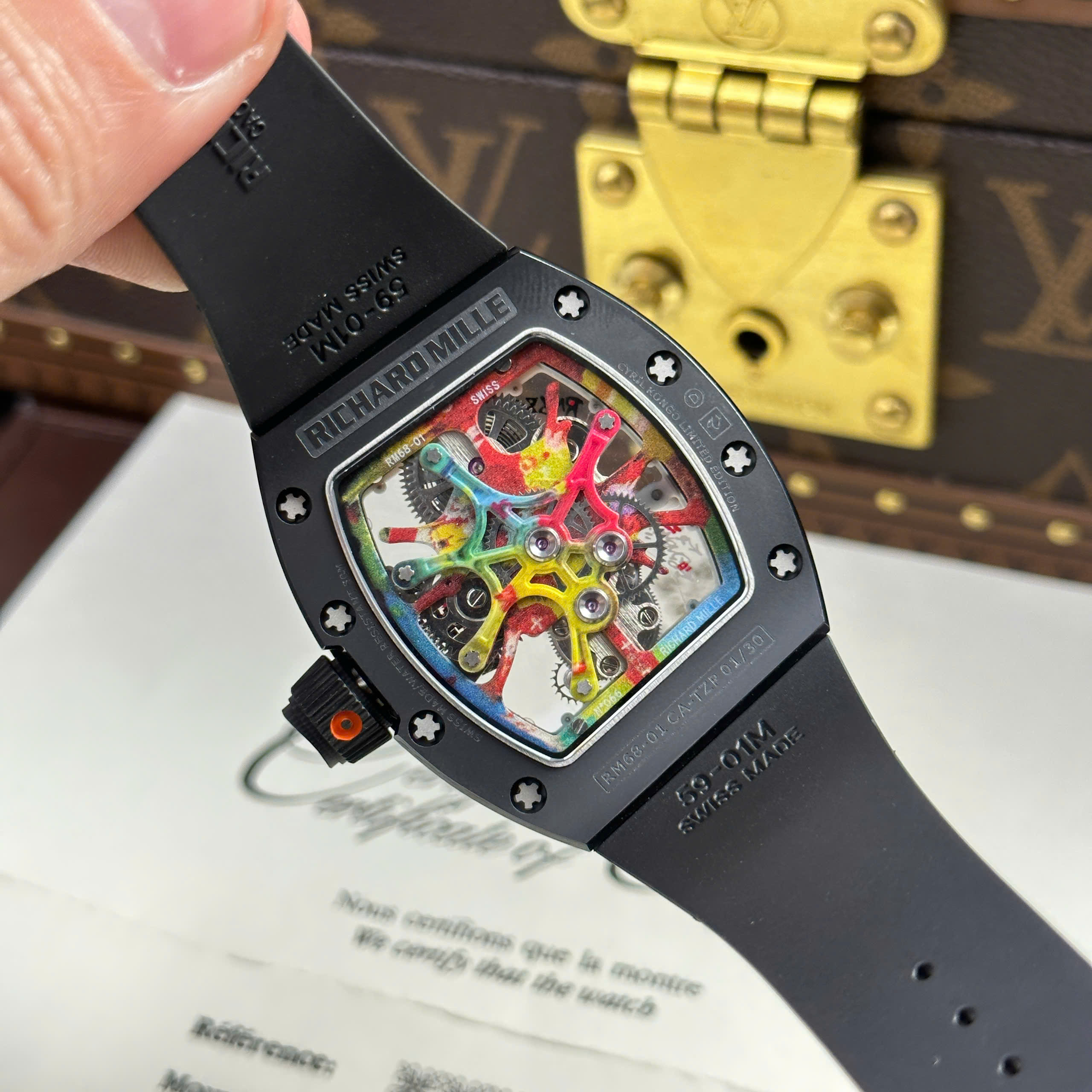Đồng Hồ Richard Mille 68-01 Toubillon Cyril Kongo Replica 1:1