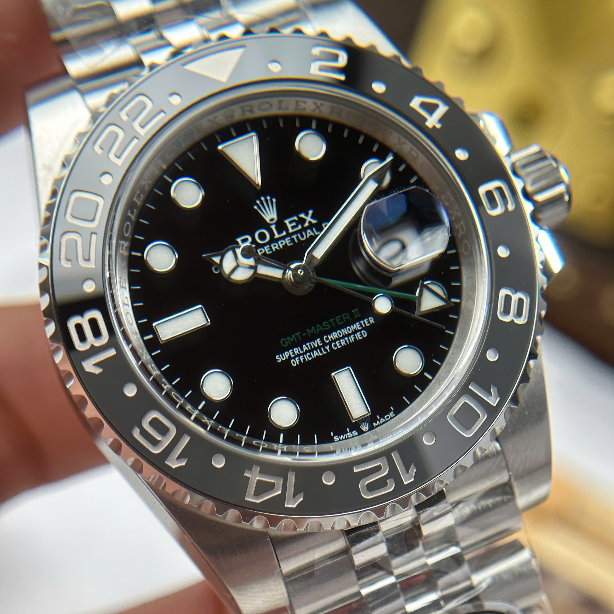 Đồng Hồ Rolex GMT-Master II 116710LN Mặt Đen Dây Jubilee Replica 1:1 Clean Factory 40mm