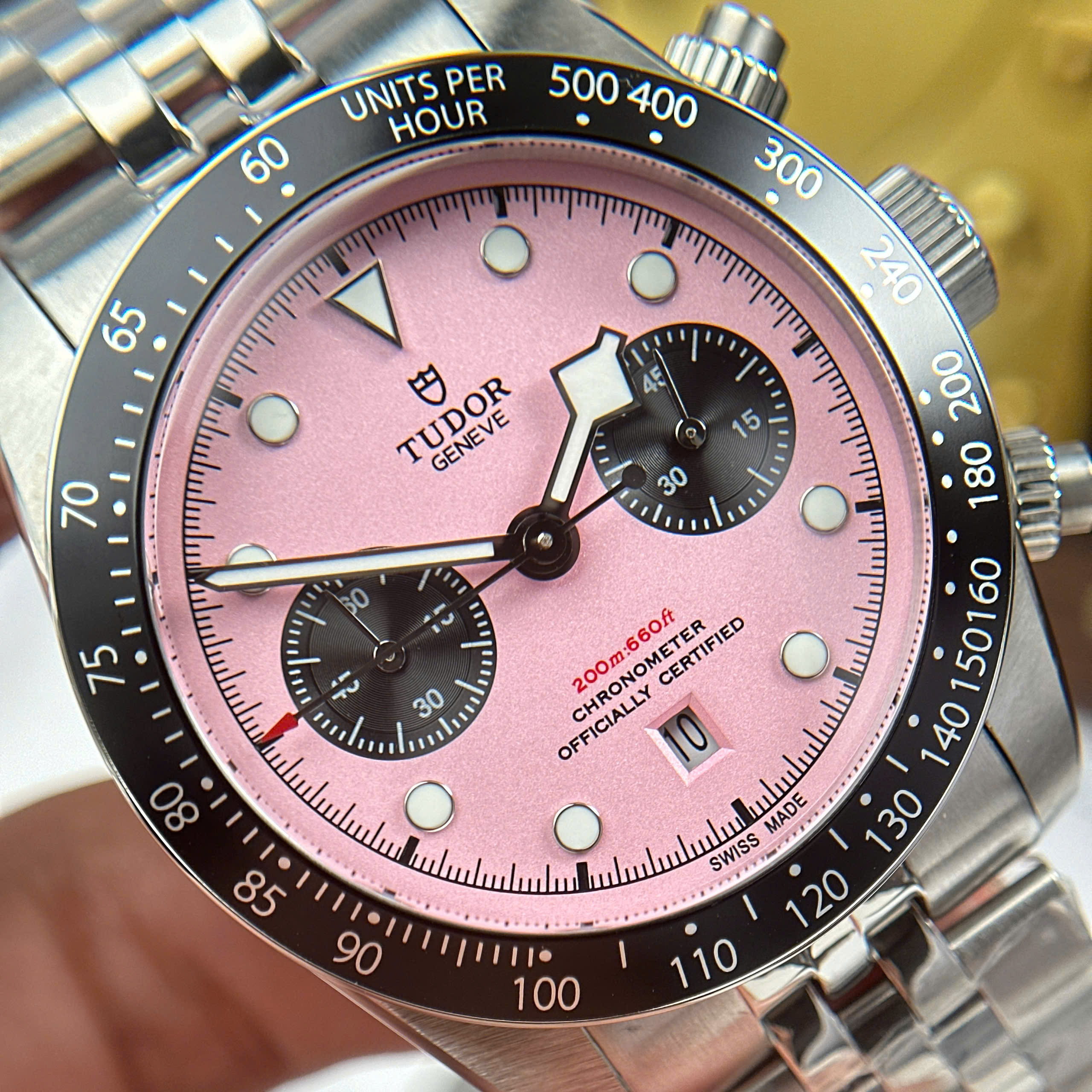 Đồng Hồ Tudor Black Bay Chrono 79360N Mặt Số Hồng Replica 1:1 TW Factory 41mm