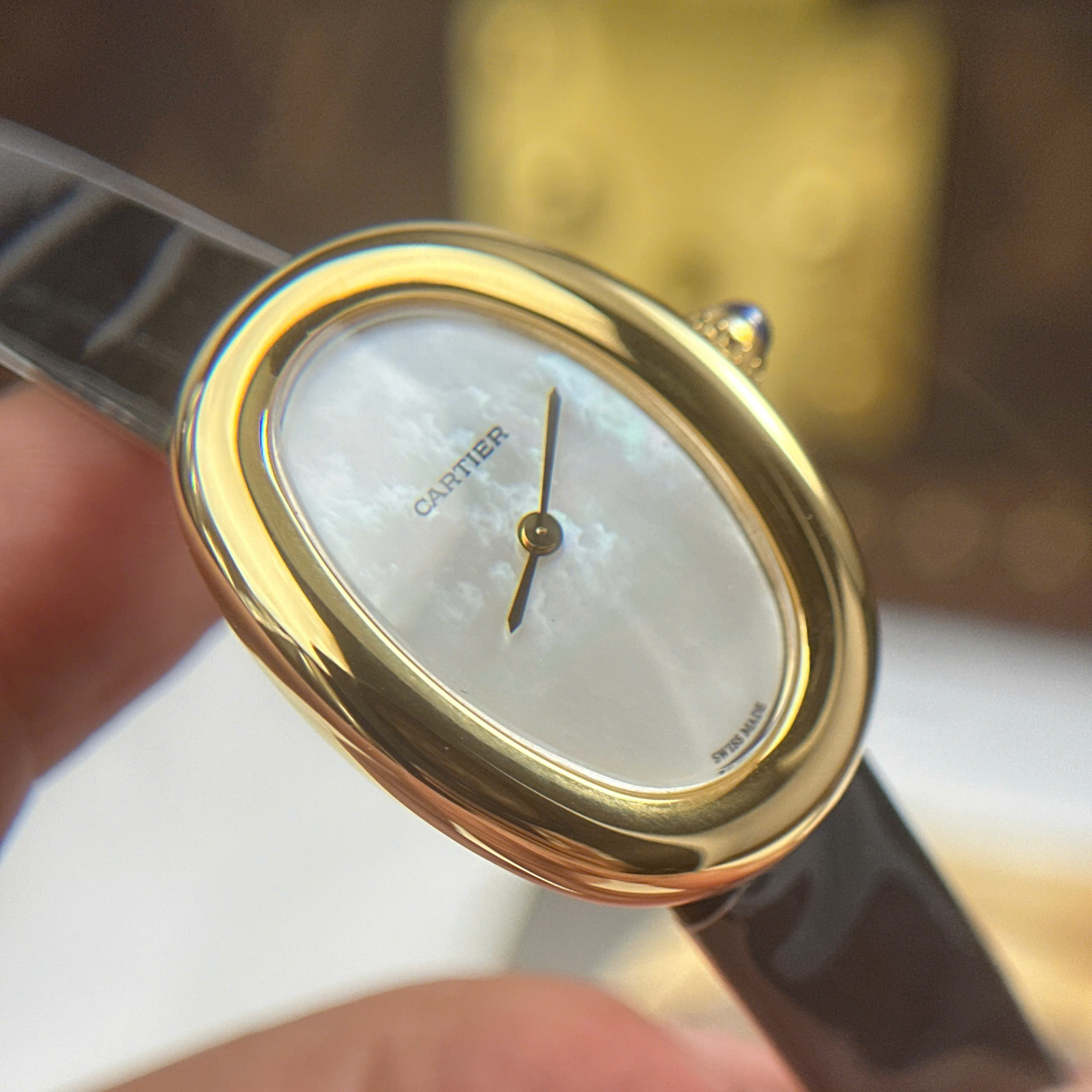 Đồng Hồ Cartier Baignoire 1920 WGBA0022 Mặt Số Khảm Trai 31 x 23mm Replica 1:1