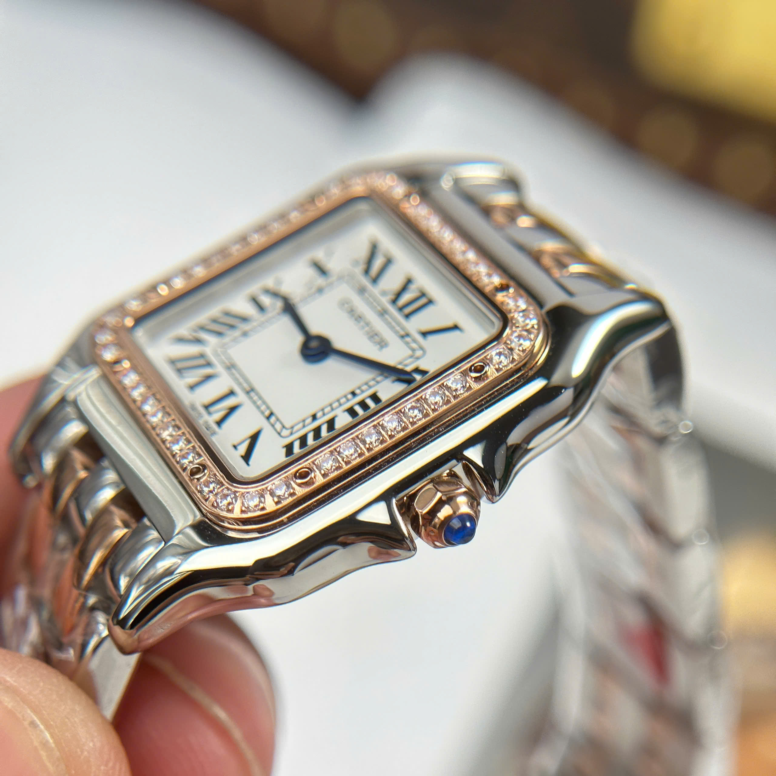 Đồng Hồ Nữ Cartier Panthere WSPN007 Demi Vàng Hồng 27x37mm Replica 1:1