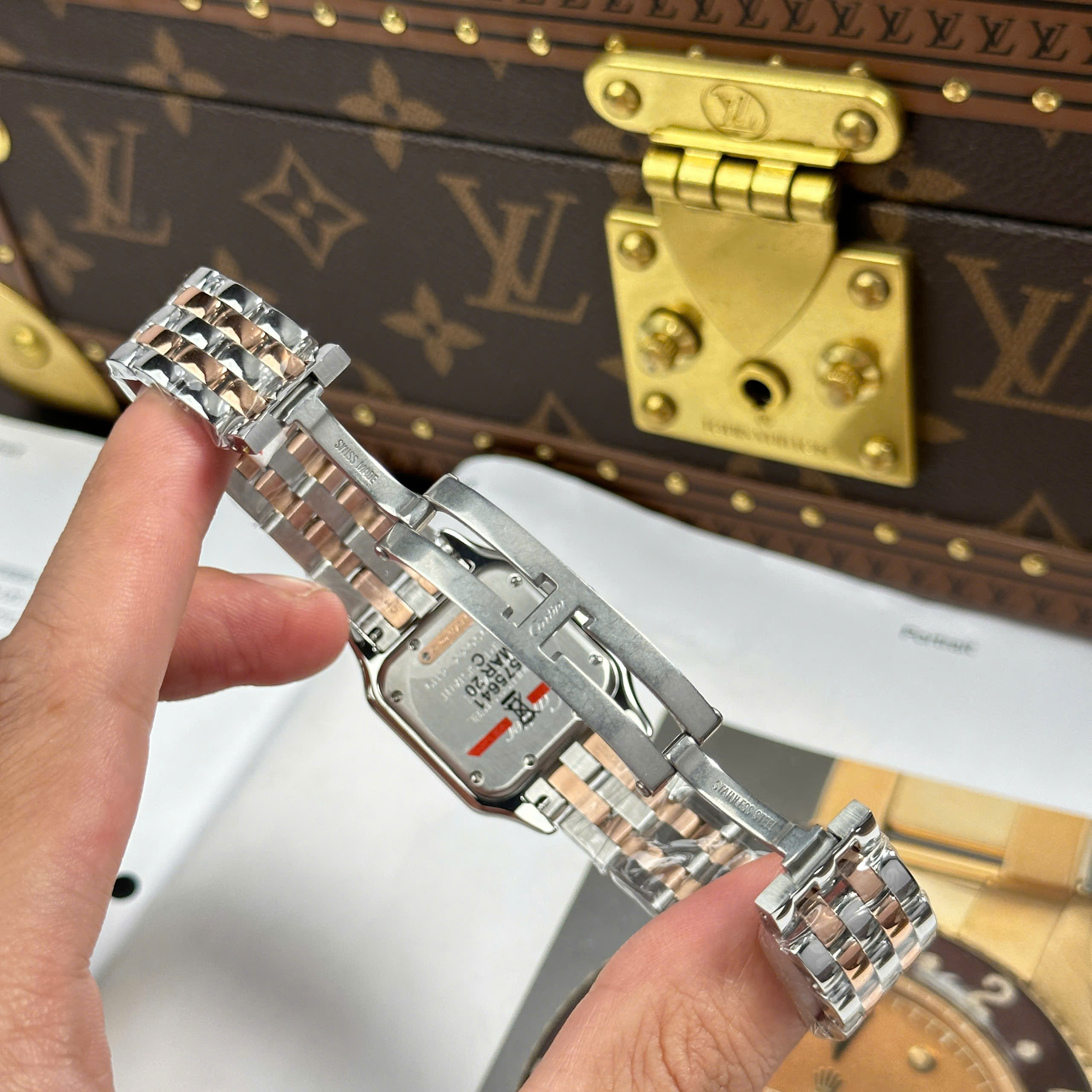 Đồng Hồ Nữ Cartier Panthere WSPN007 Demi Vàng Hồng 27x37mm Replica 1:1