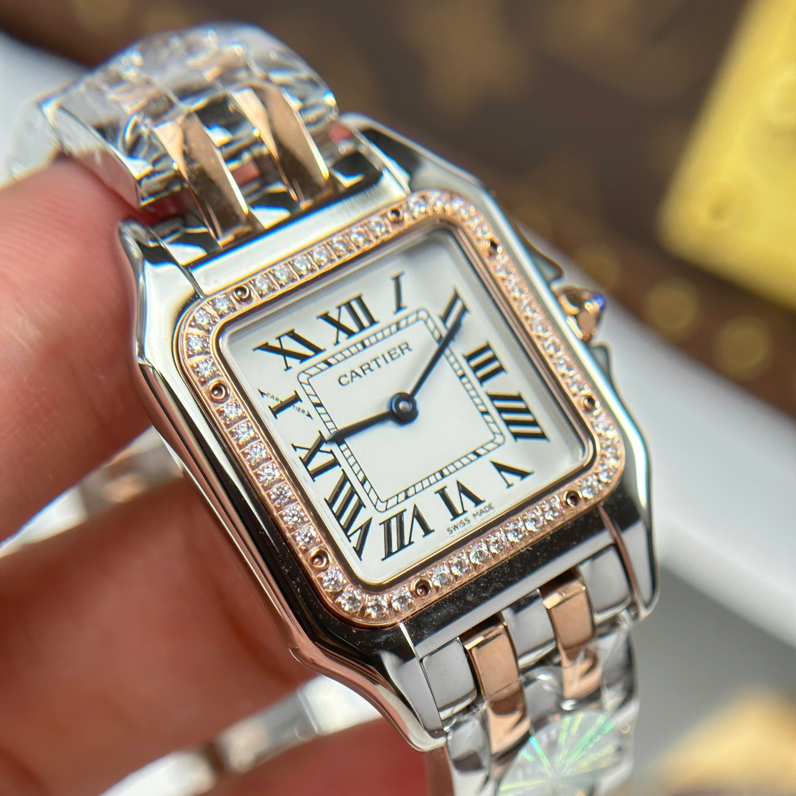 Đồng Hồ Nữ Cartier Panthere WSPN007 Demi Vàng Hồng 27x37mm Replica 1:1