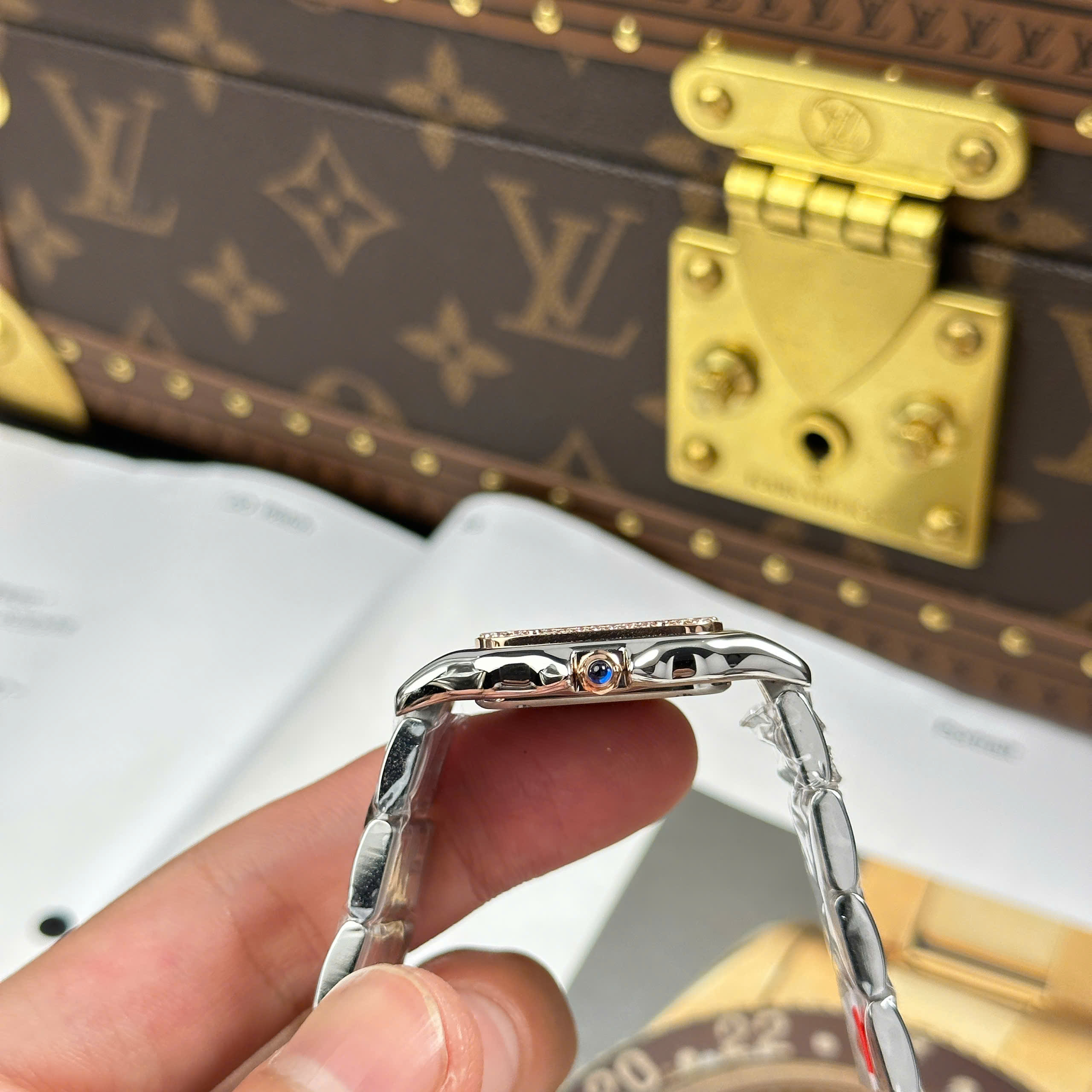 Đồng Hồ Nữ Cartier Panthere WSPN007 Demi Vàng Hồng 27x37mm Replica 1:1