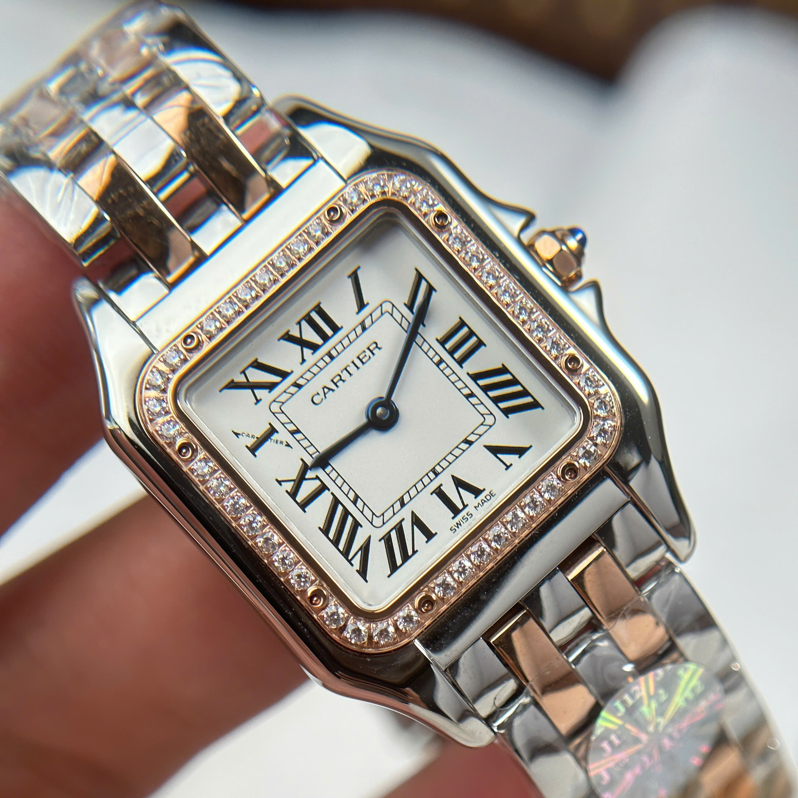 Đồng Hồ Nữ Cartier Panthere W3PN0006 Demi Vàng Hồng 23x30mm Replica 1:1