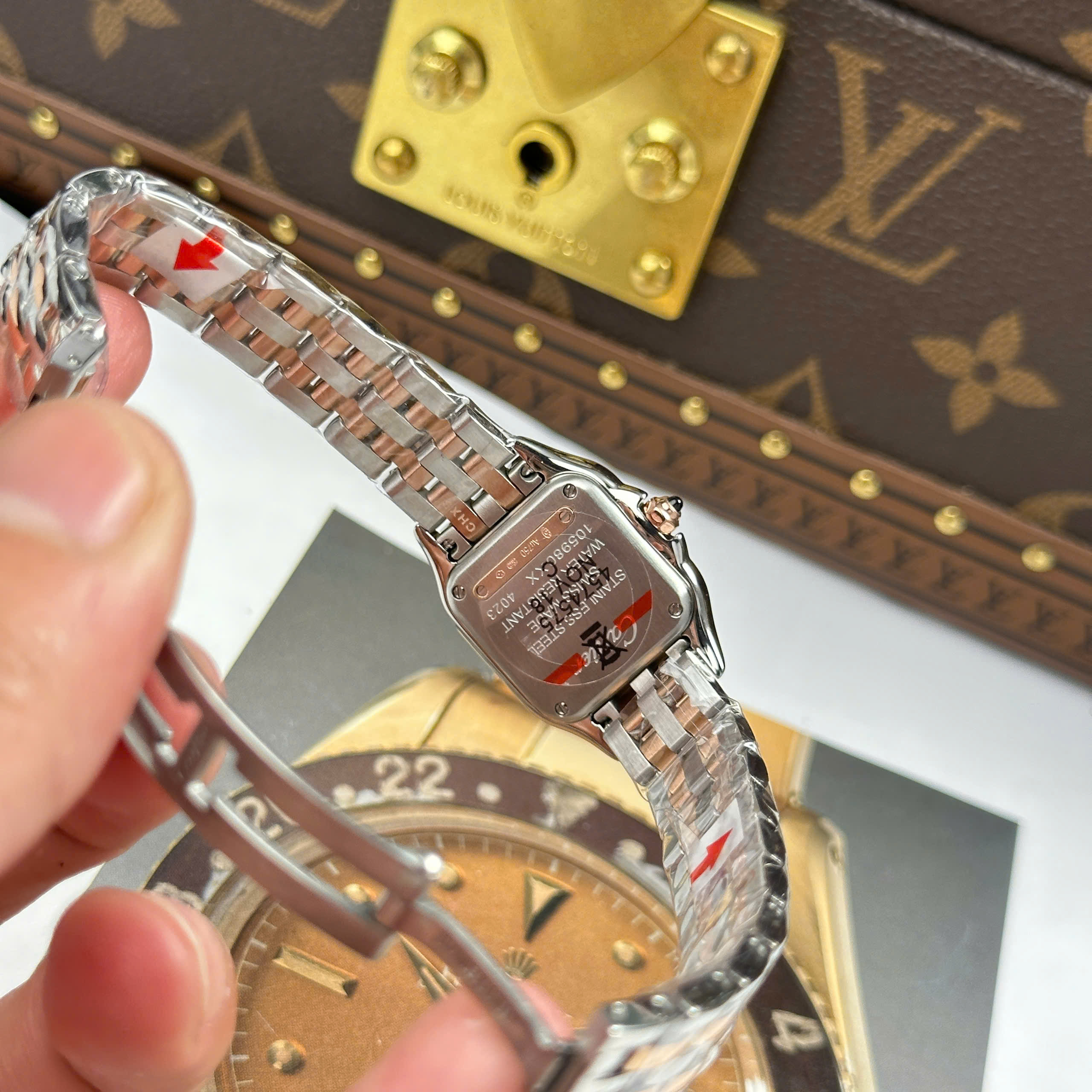 Đồng Hồ Nữ Cartier Panthere W3PN0006 Demi Vàng Hồng 23x30mm Replica 1:1