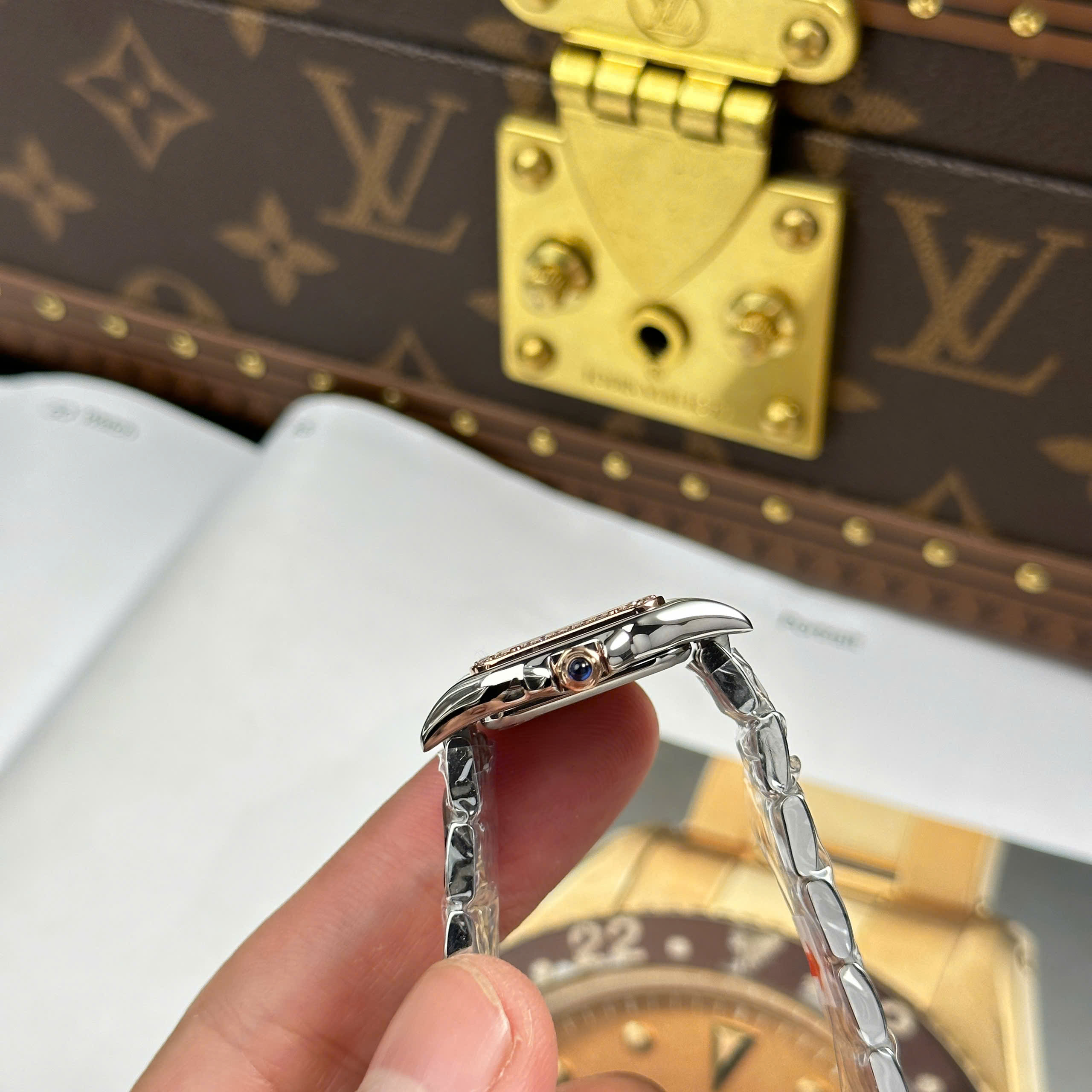 Đồng Hồ Nữ Cartier Panthere W3PN0006 Demi Vàng Hồng 23x30mm Replica 1:1