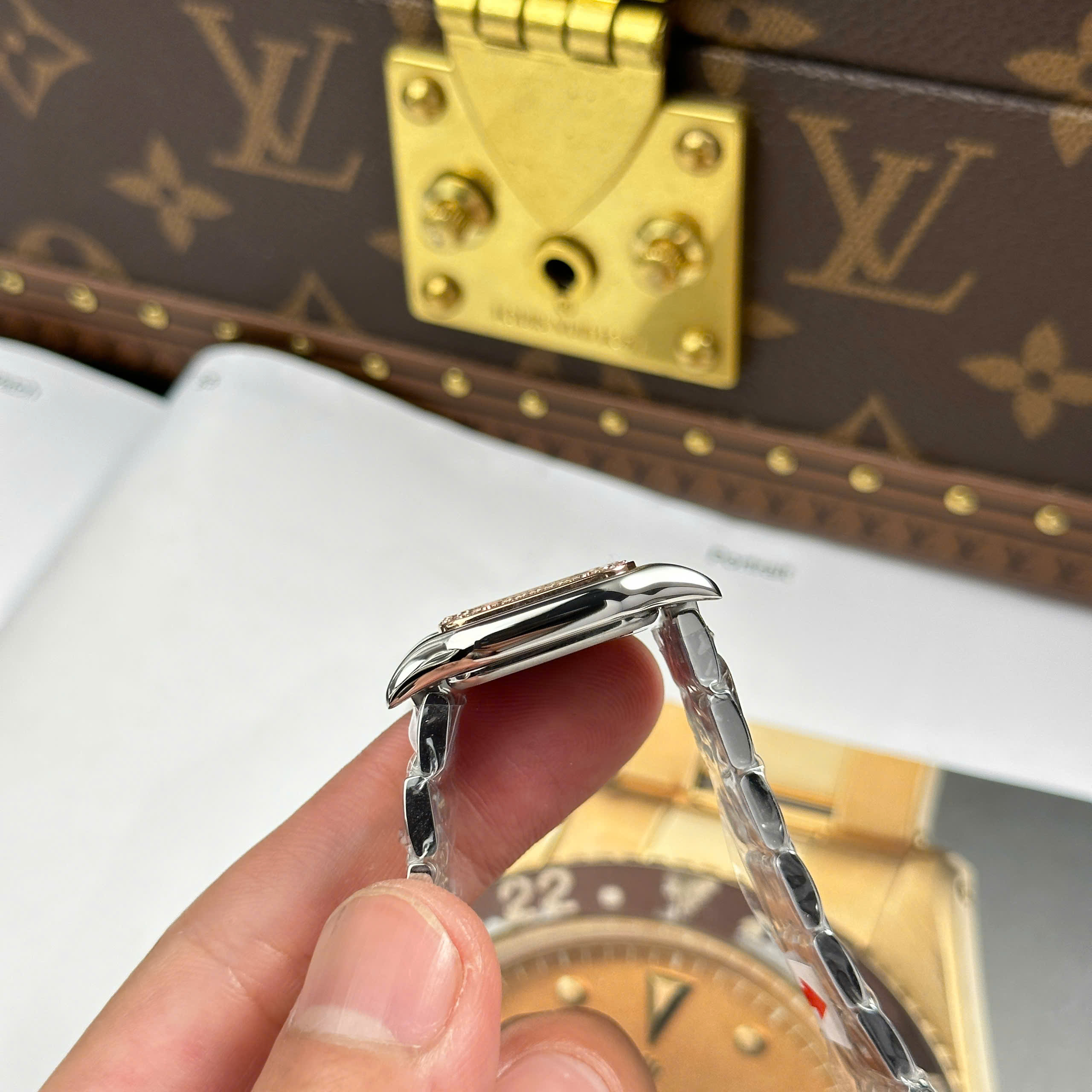 Đồng Hồ Nữ Cartier Panthere W3PN0006 Demi Vàng Hồng 23x30mm Replica 1:1