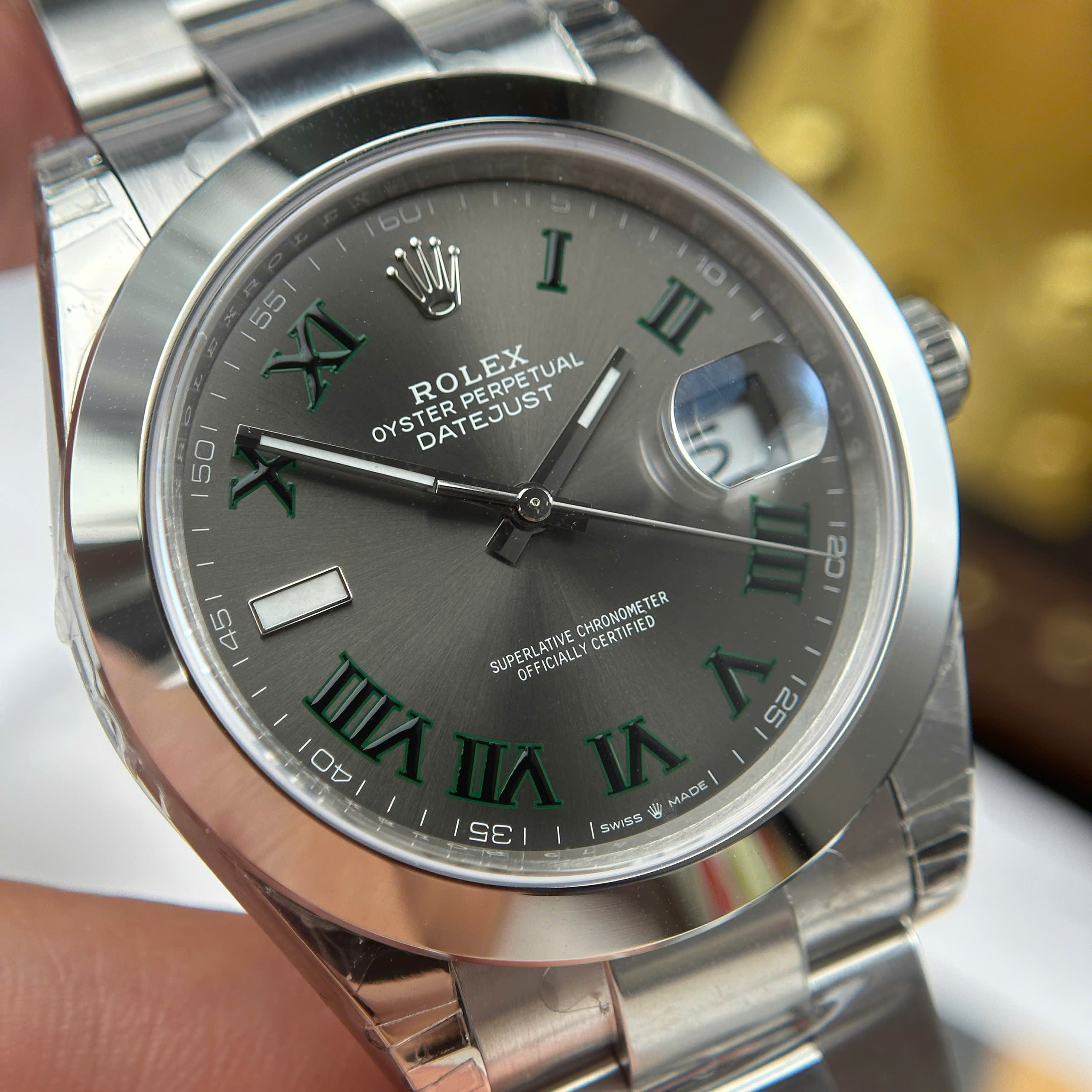 Đồng Hồ Rolex Datejust 41mm M126300 Mặt Số Wimbledon Replica 1:1 VSF Factory