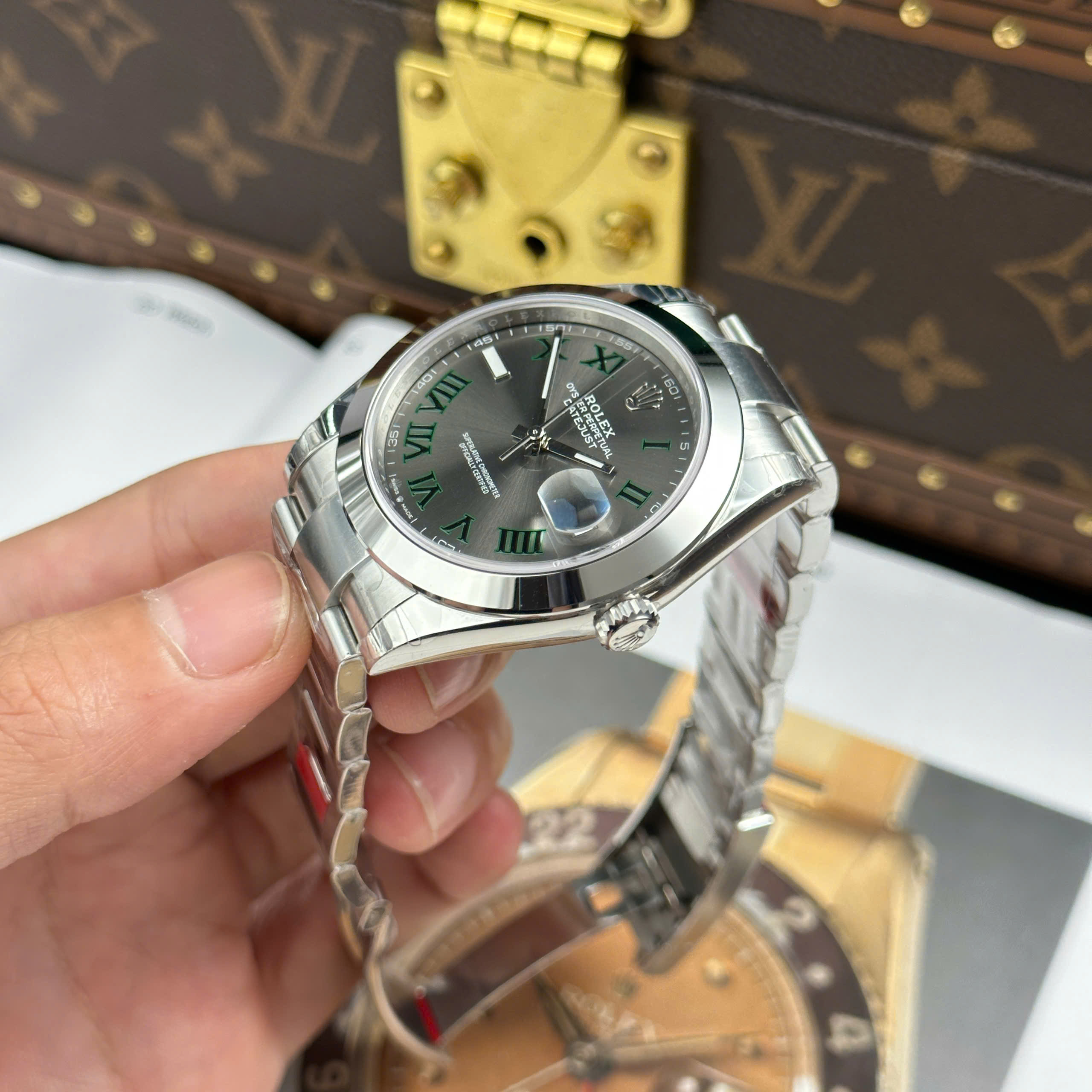 Đồng Hồ Rolex Datejust 41mm M126300 Mặt Số Wimbledon Replica 1:1 VSF Factory