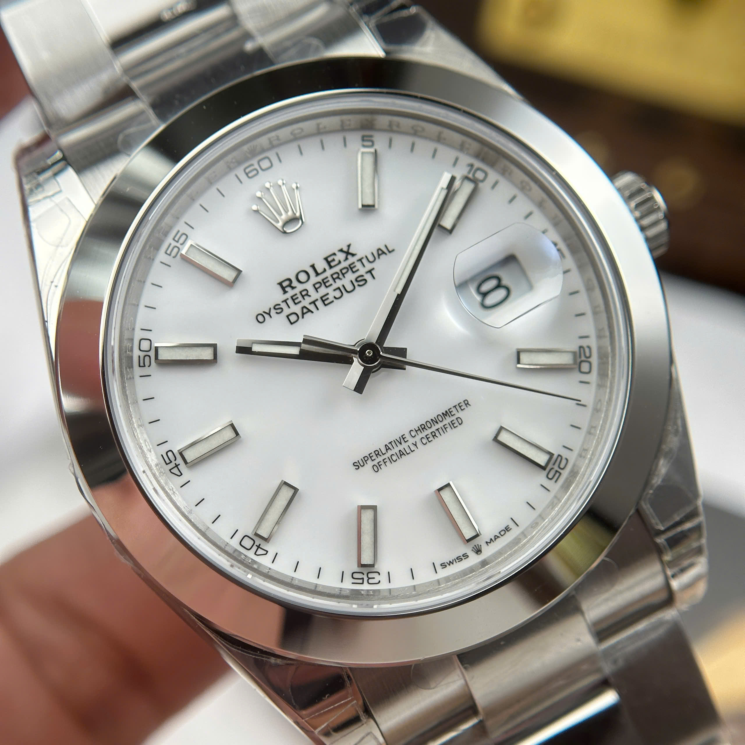 Đồng Hồ Rolex Datejust 41mm M126300 Mặt Số Trắng Replica 1:1 VSF Factory