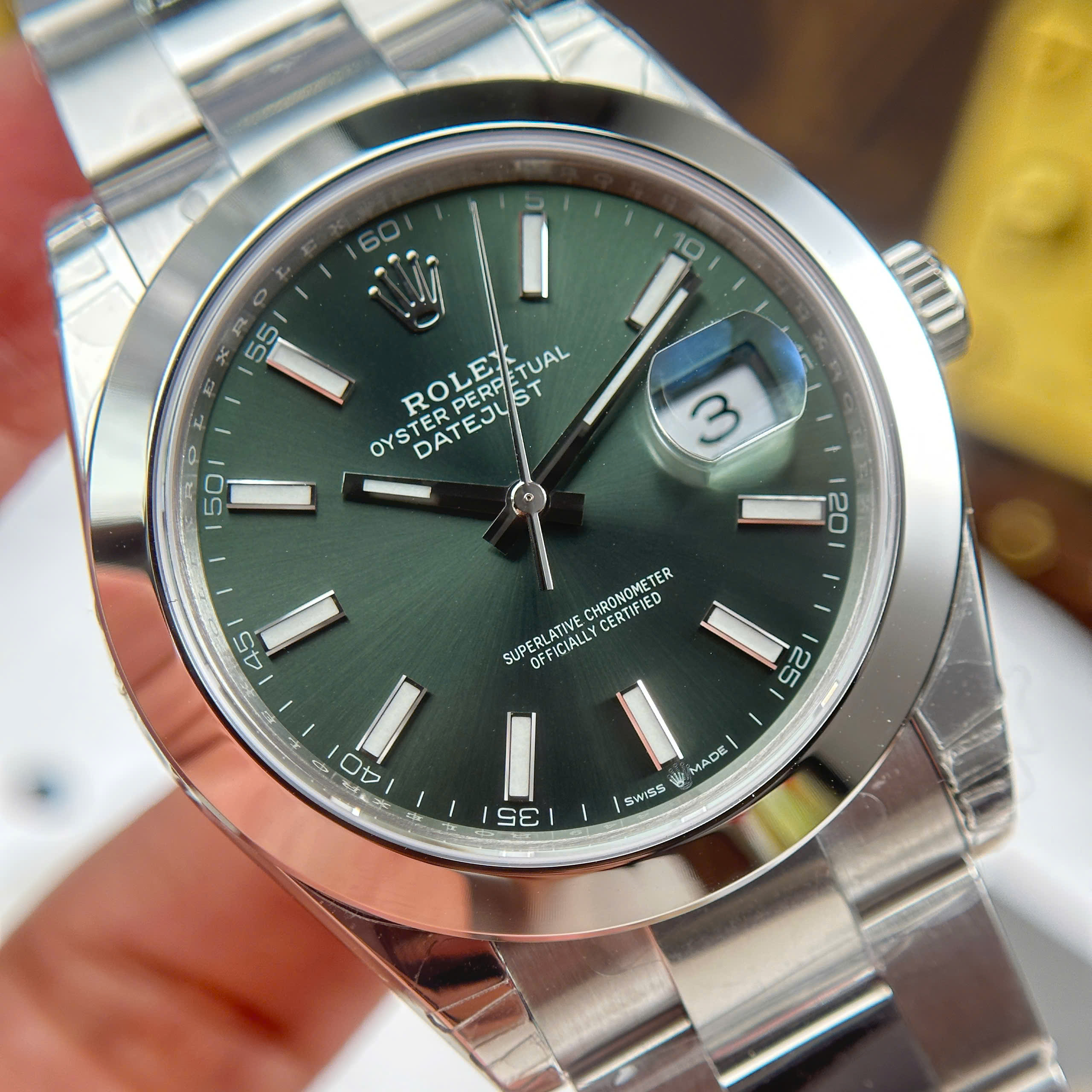 Đồng Hồ Rolex Datejust 41mm M126300 Mặt Số Xanh Lá Replica 1:1 VSF Factory