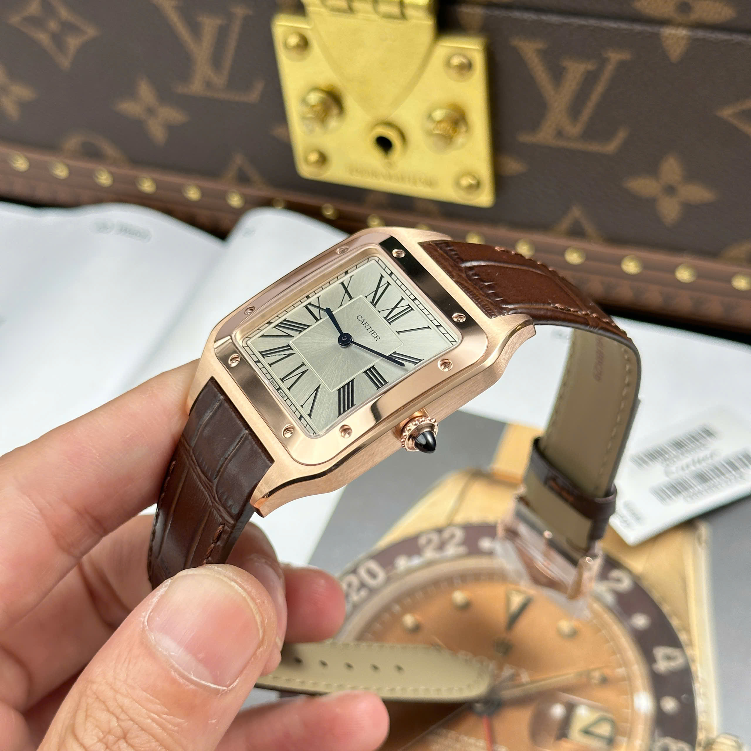 Đồng Hồ Cartier Santos Dumont Size XL Replica 1:1 F1 Factory