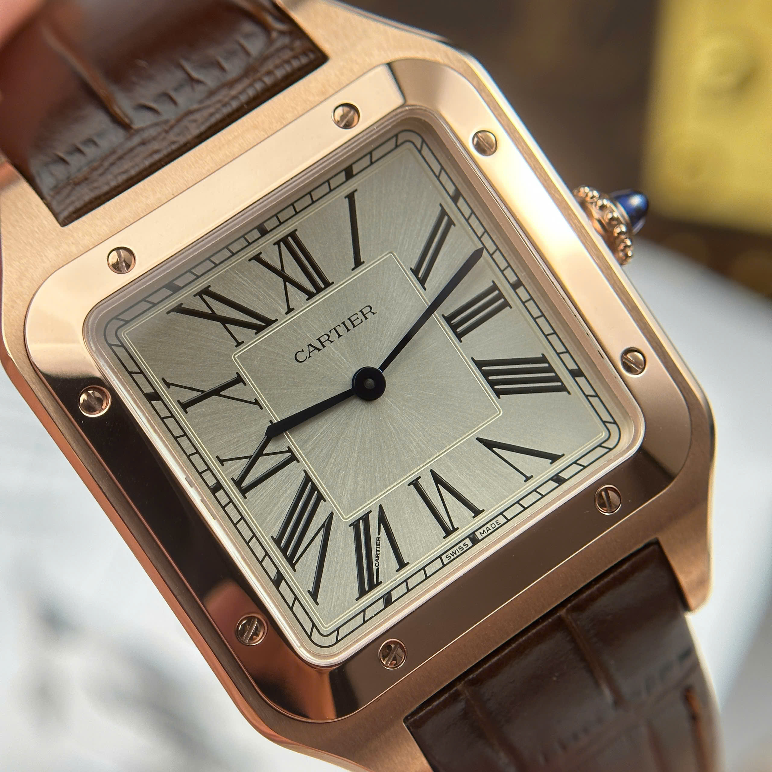 Đồng Hồ Cartier Santos Dumont Size XL Replica 1:1 F1 Factory