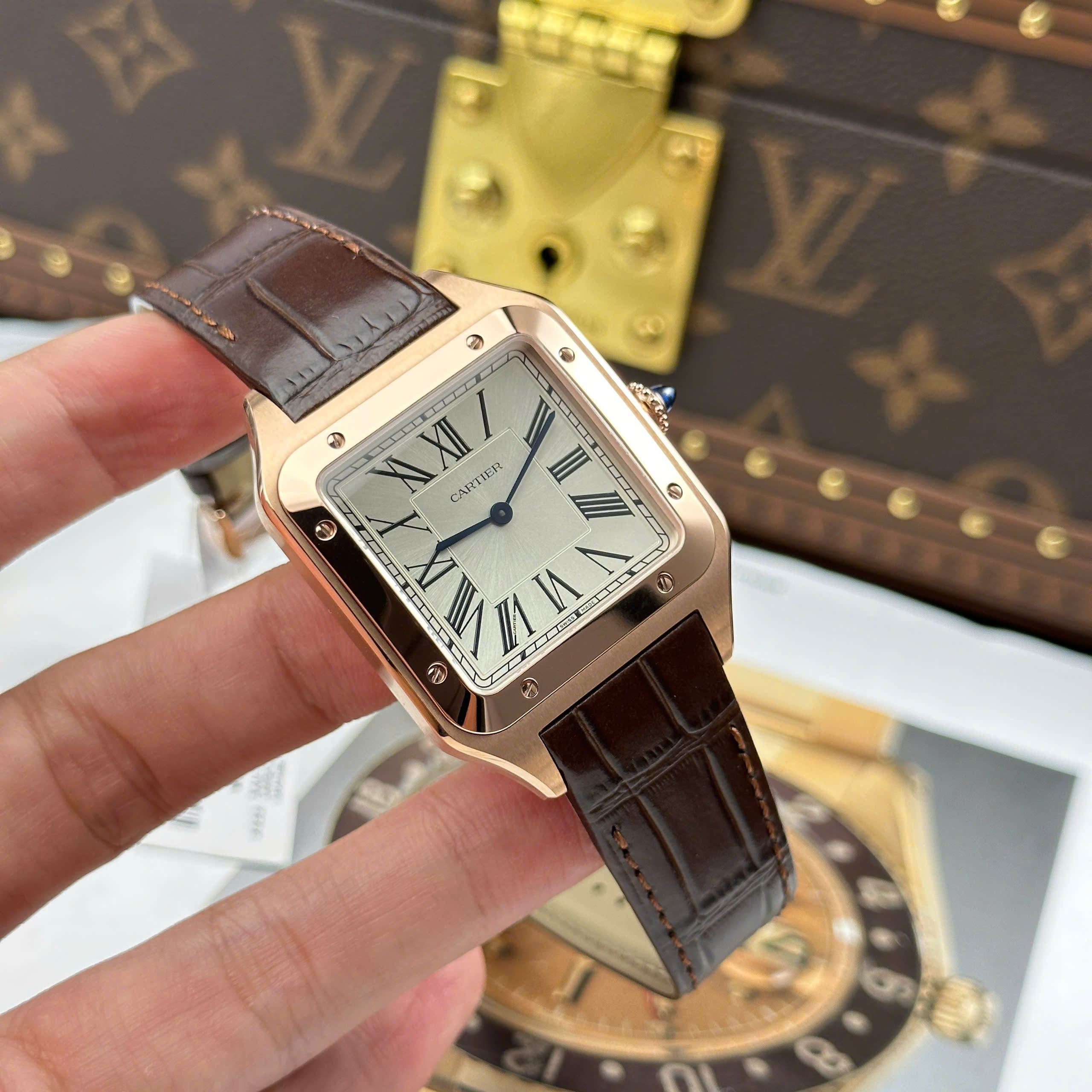 Đồng Hồ Cartier Santos Dumont Size XL Replica 1:1 F1 Factory