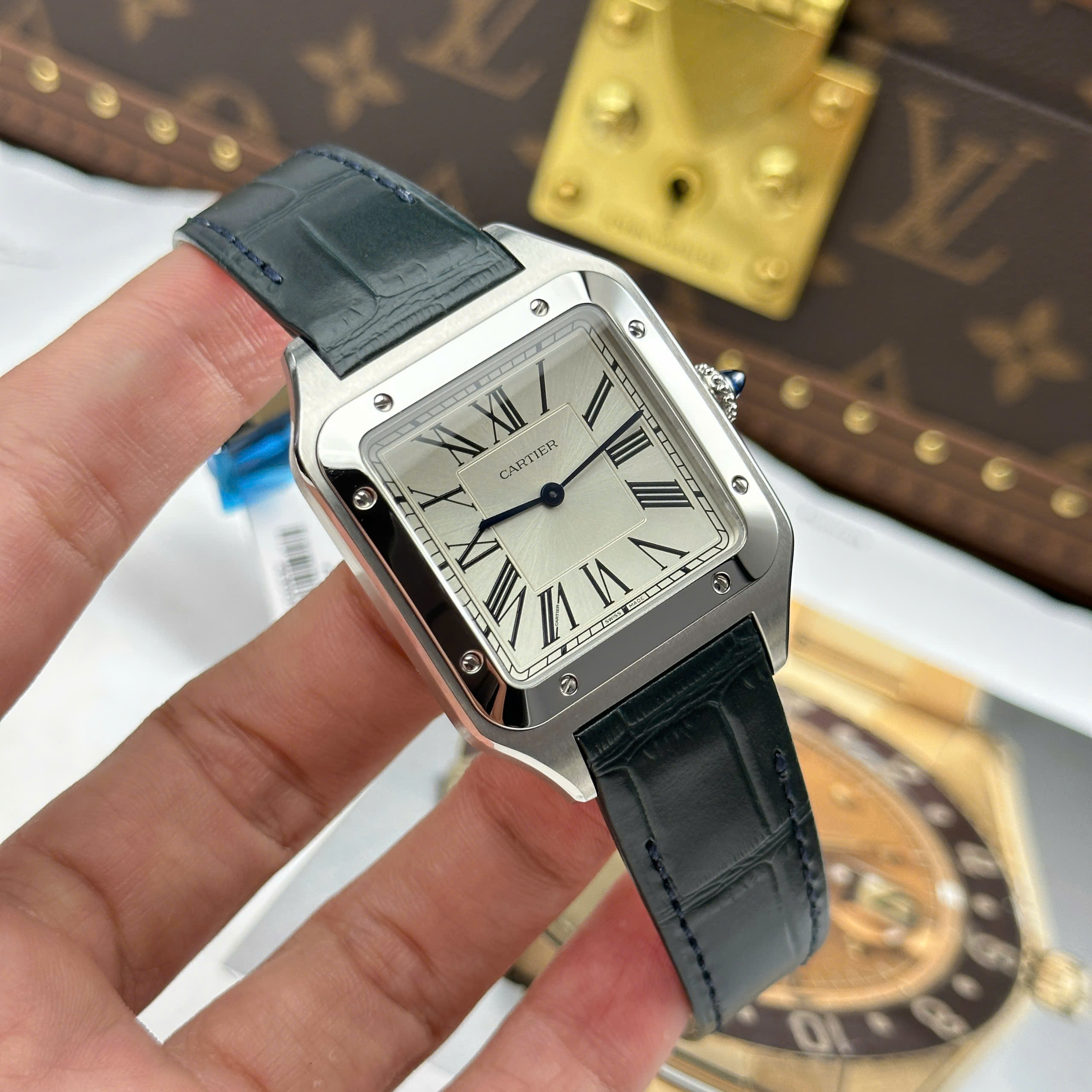 Đồng Hồ Cartier Santos Dumont Size XL Replica 1:1 F1 Factory